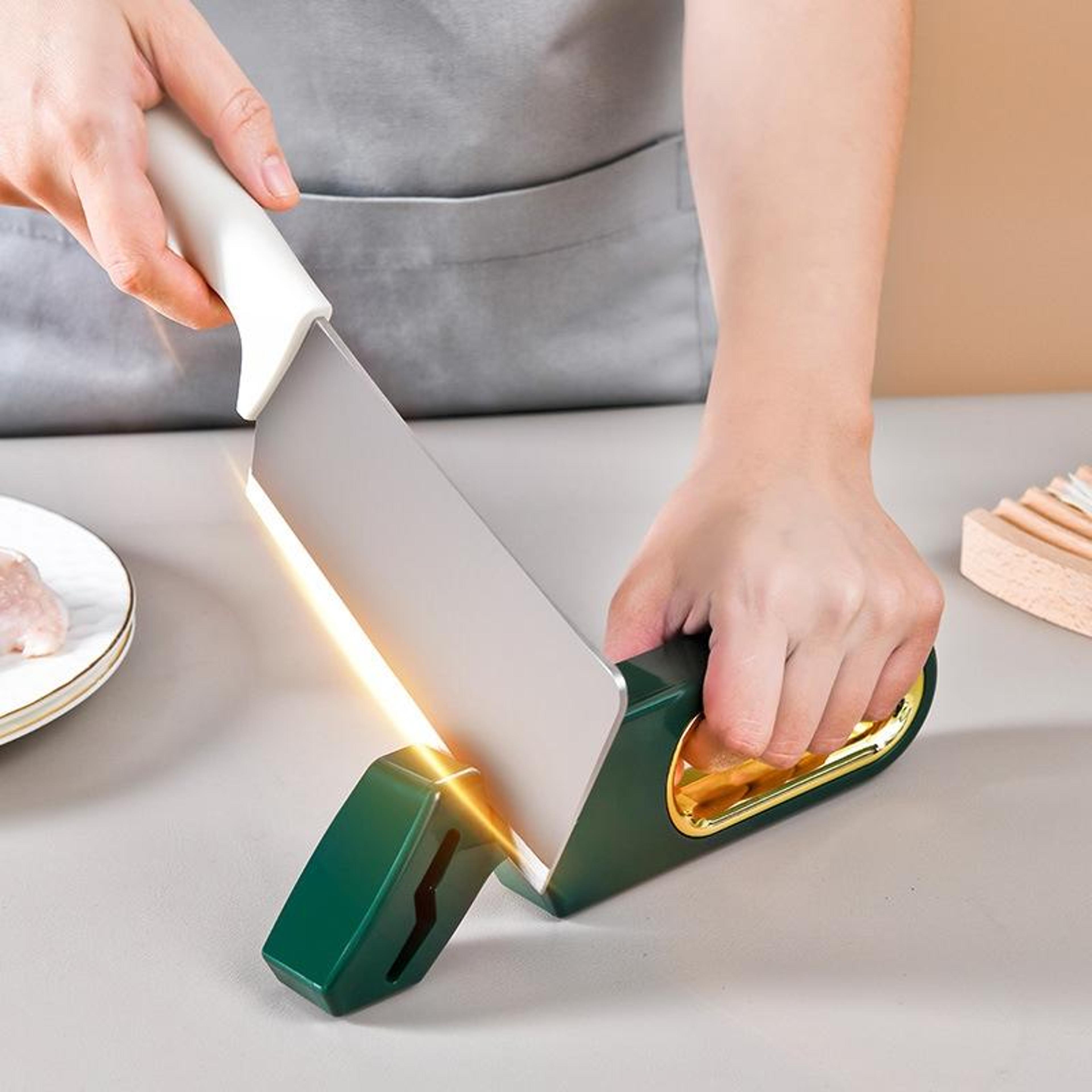 Ultimate 4 Stage Kitchen Knife Sharpener Quick Manual Sharpening Tool With Diamond Ceramic  Tungste 1