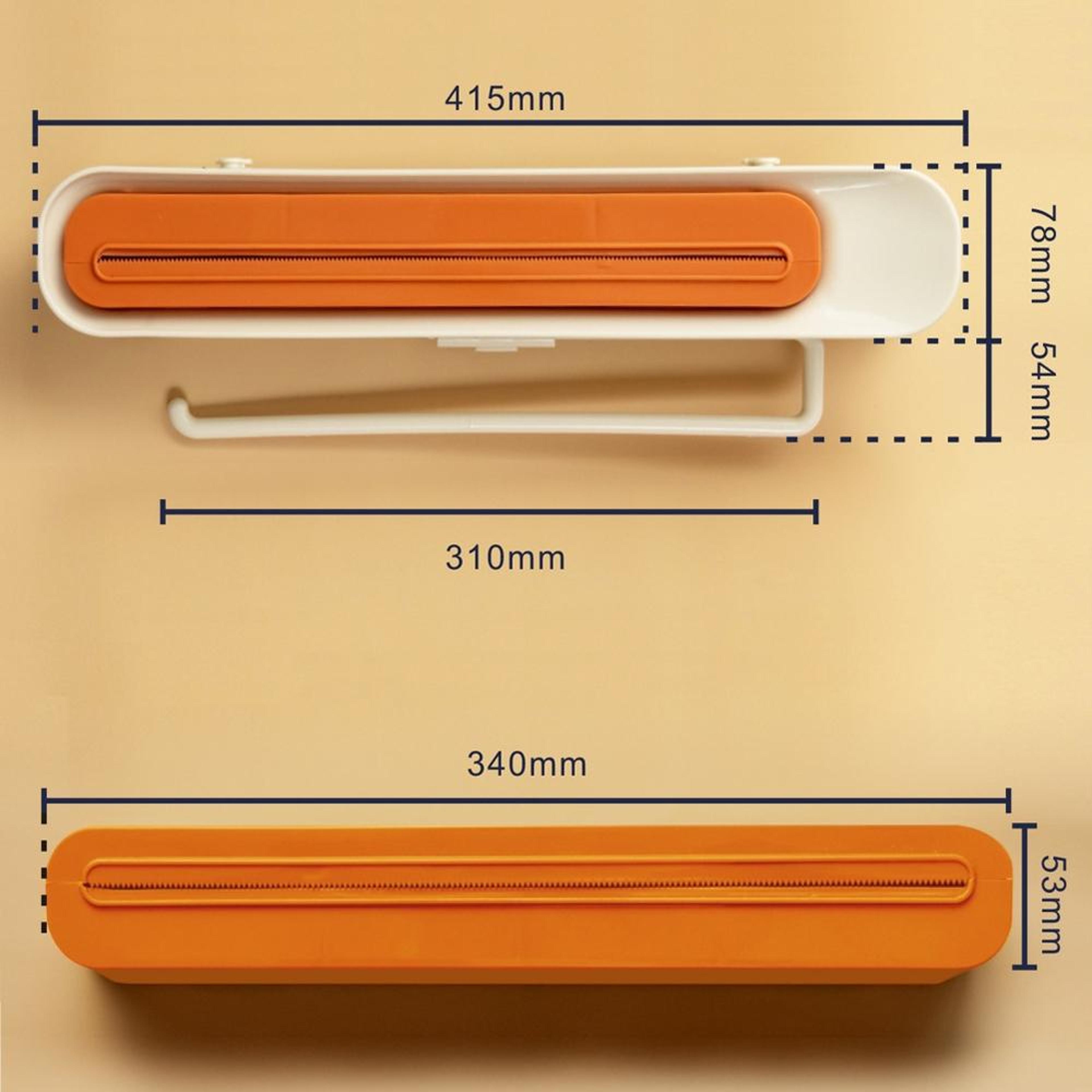 3 In 1 Kitchen Wrap Cutter  Storage Rack With Plastic Film Dispenser 7