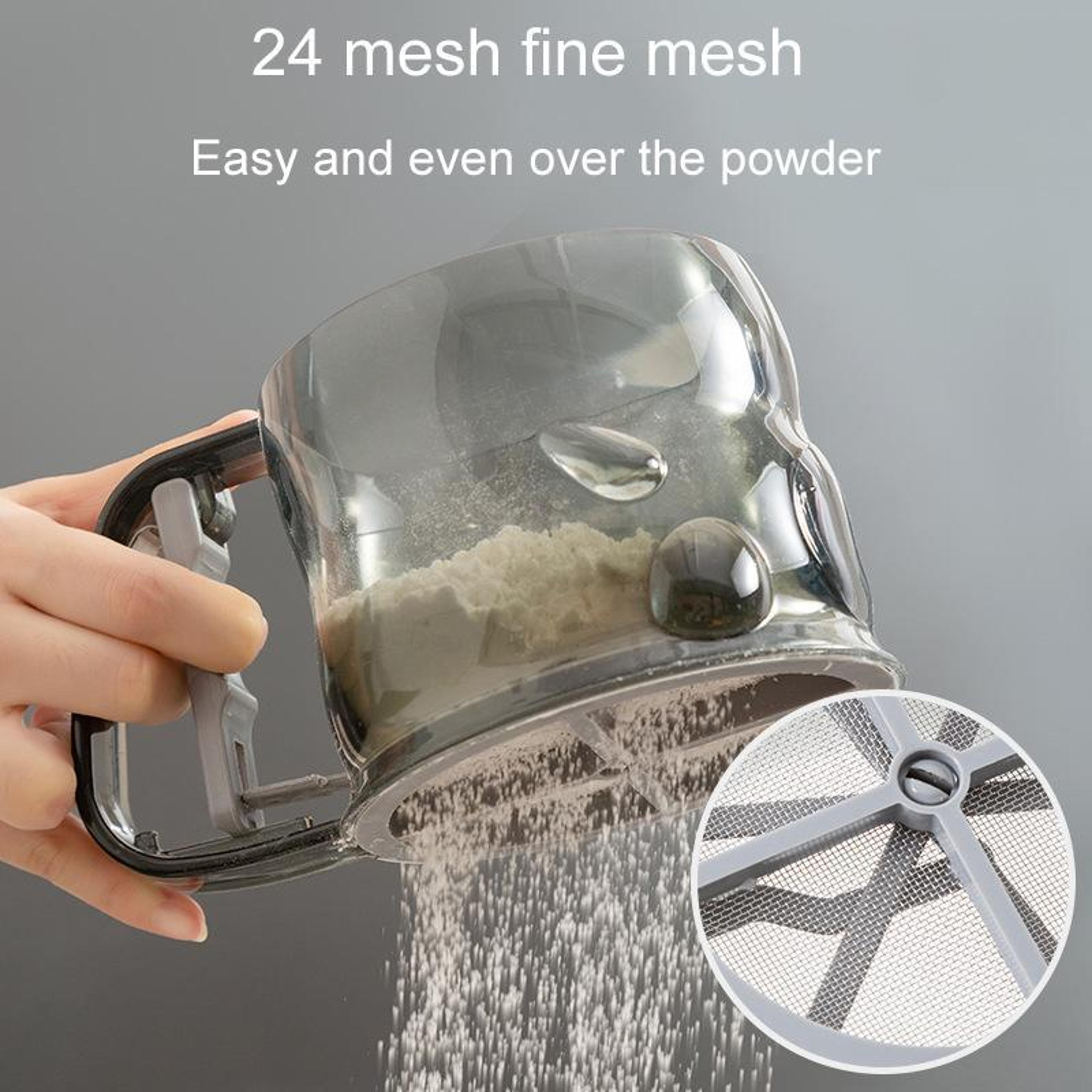 Premium Semi Automatic Handheld Flour Sifter Baking Powder Sieving Tool 2