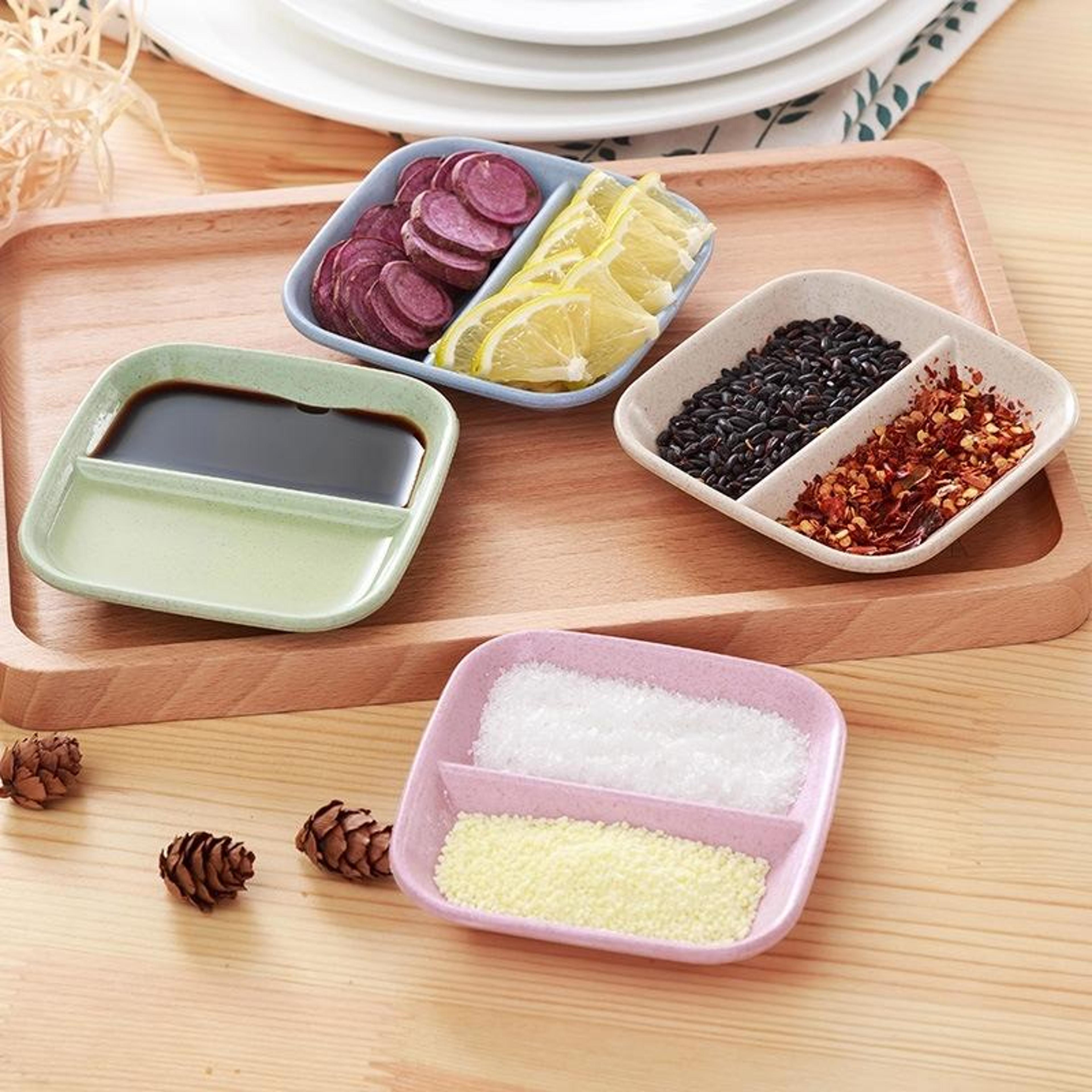 premium 10 piece wheat straw kitchen sauce & seasoning dish set