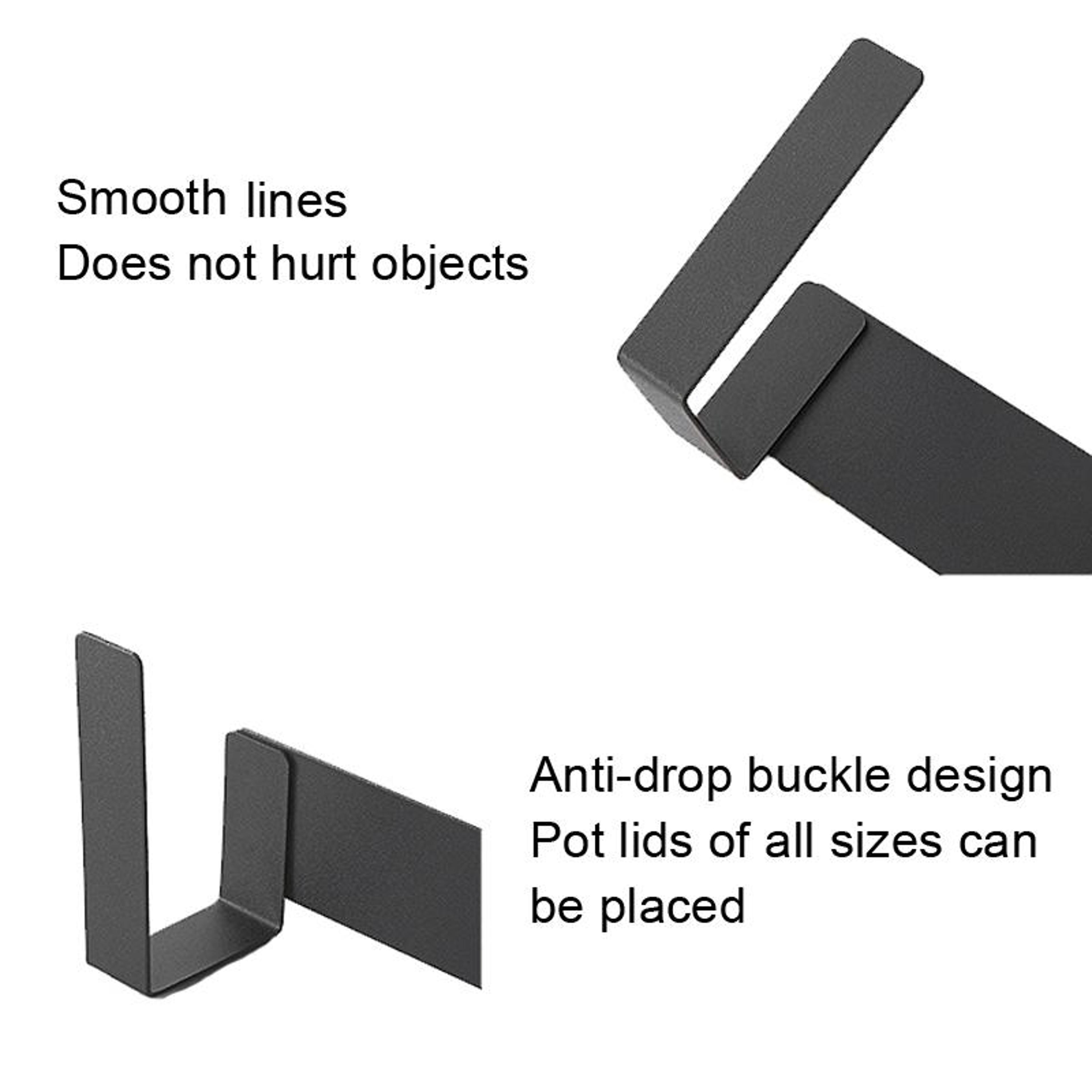 Wall Mounted Carbon Steel Pot Lid Holder  Cutting Board Storage Rack 2