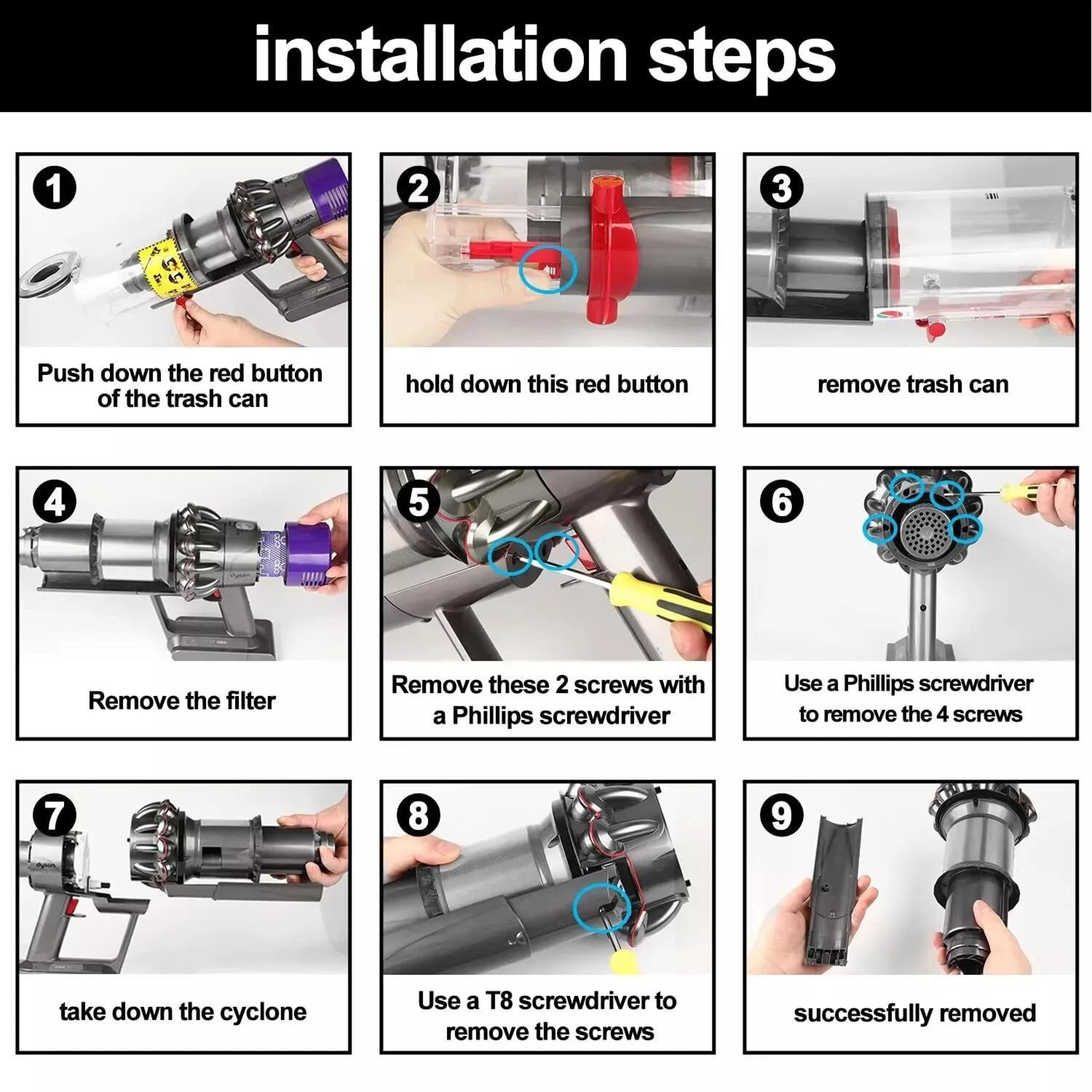 For Dyson V10 V11 V15 Cyclone Bin Runner Replacement Slide Durable Skid Rail Part 6