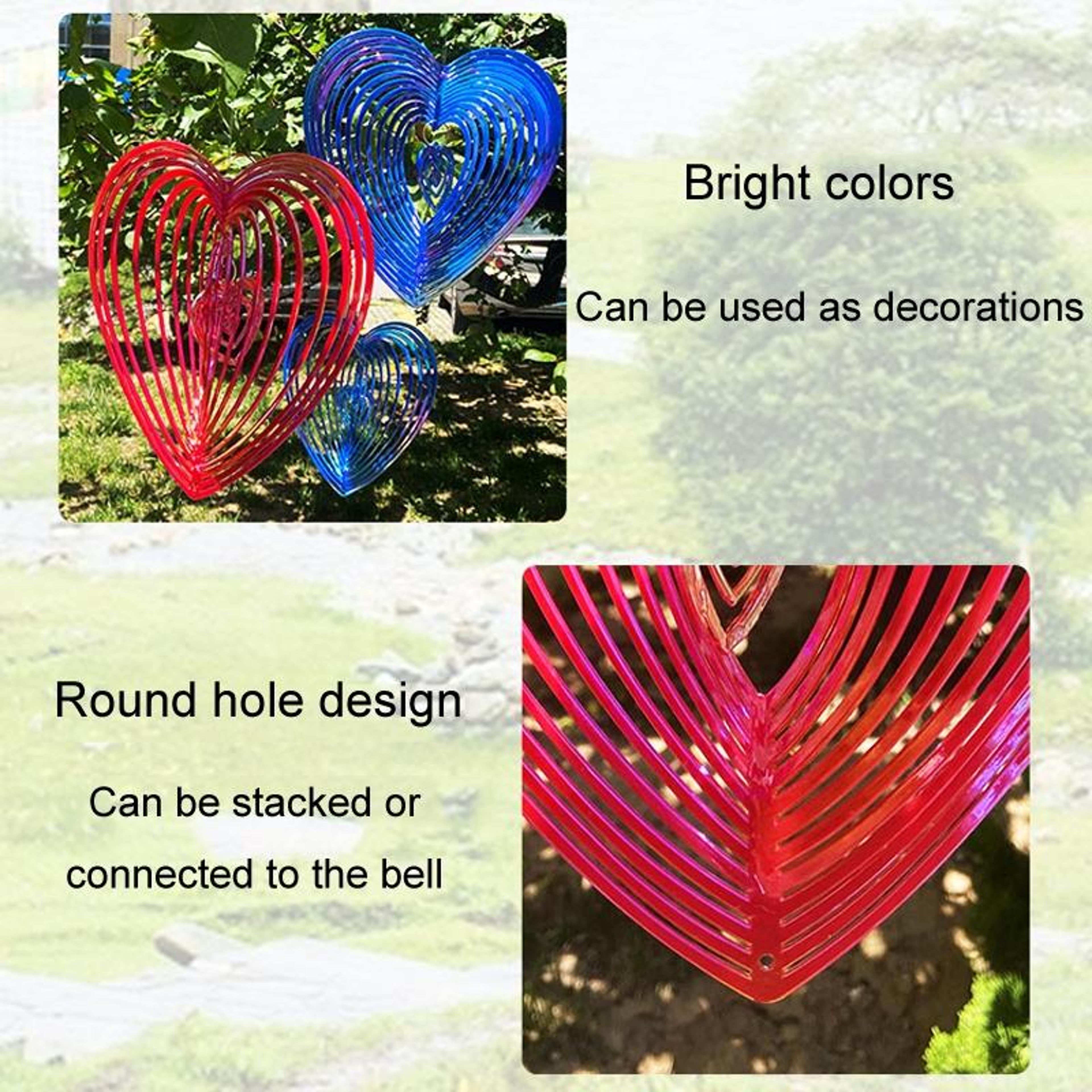 Heart Shaped Reflective Bird Repeller Wind Spinner For Gardens  Balconies 5