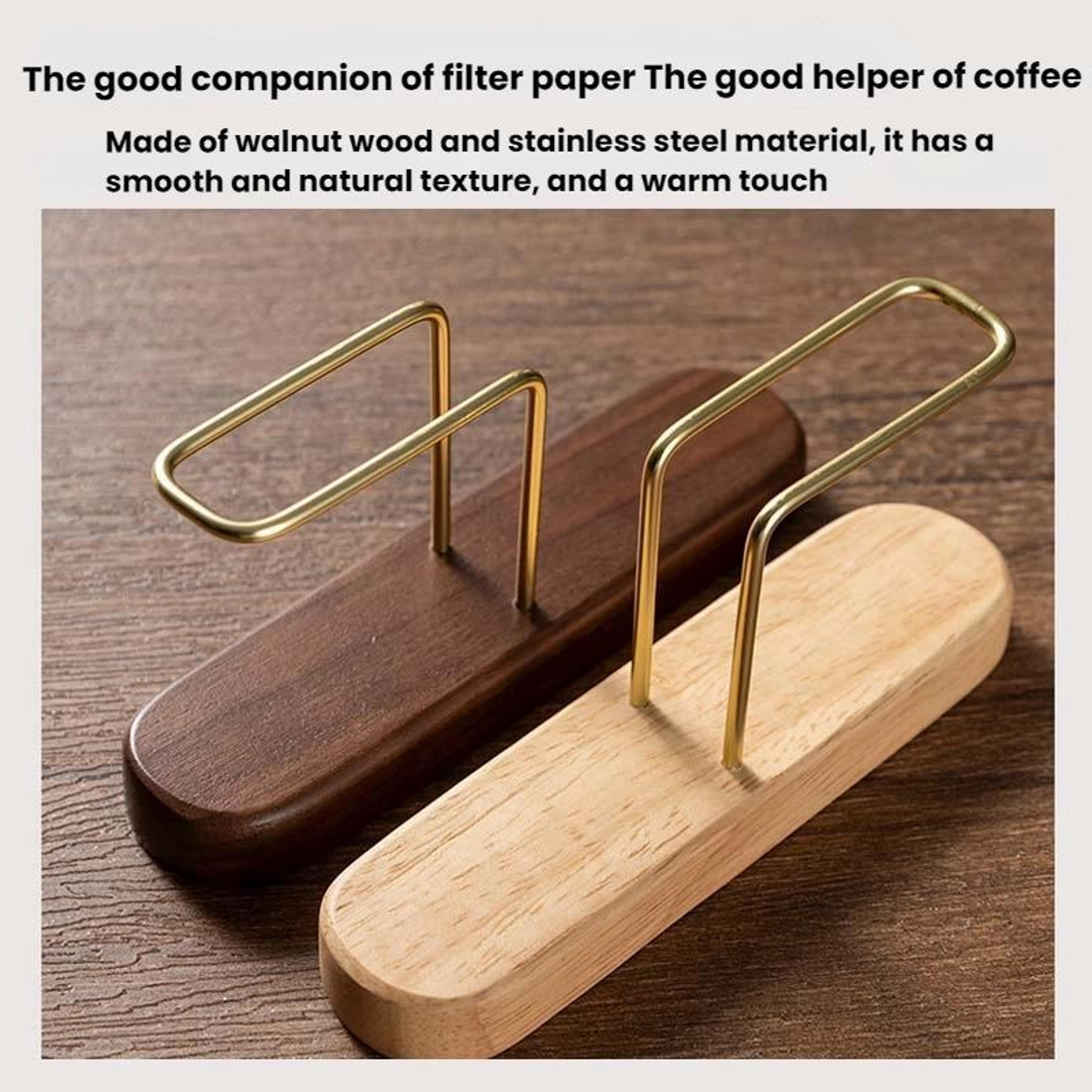 Walnut Wood Coffee Filter Holder Box Solid Wood Coffee Filter Holder For Organized Brewing 2