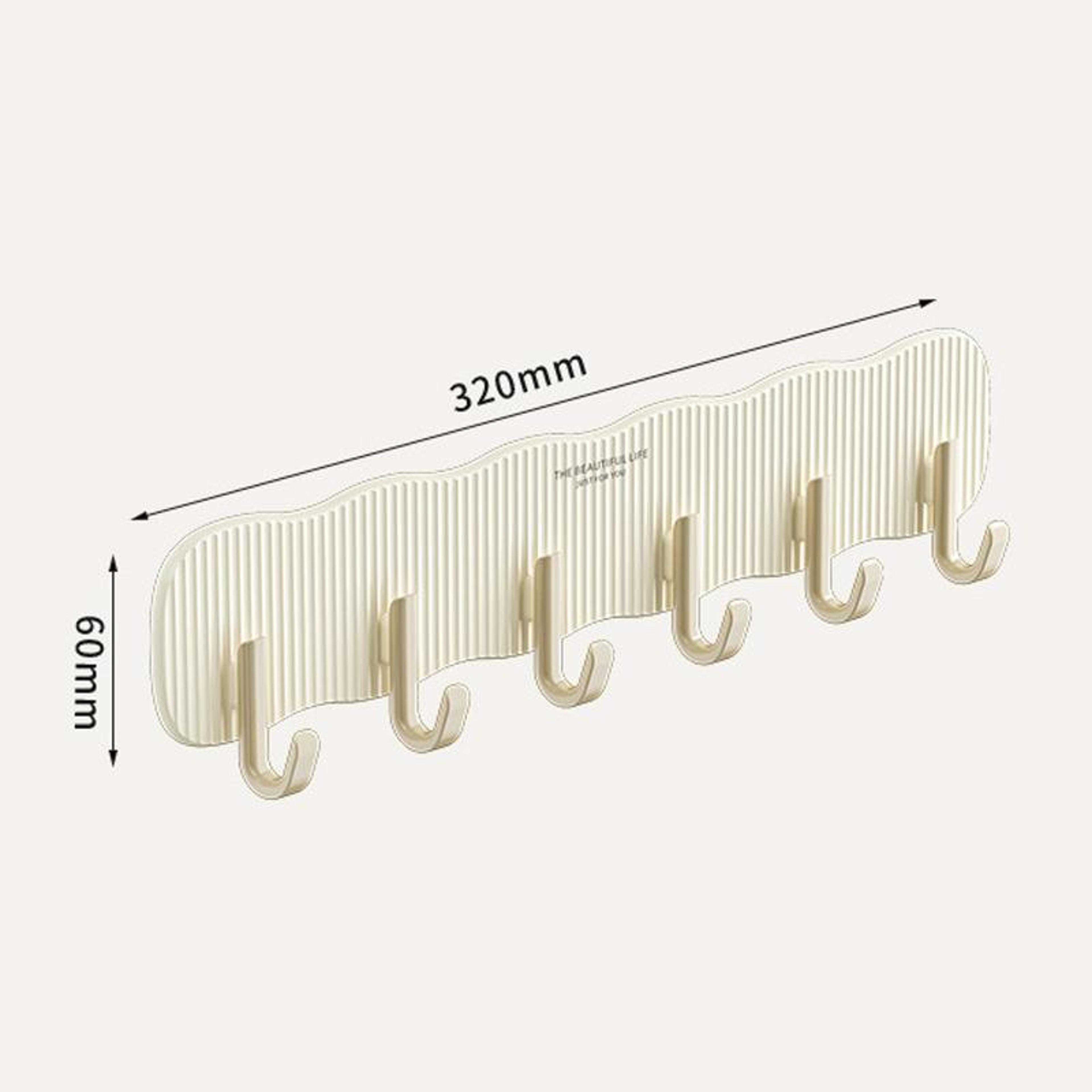 Punch Free Wall Mounted Storage Hook Rack For Bathroom Kitchen  Entryway 6