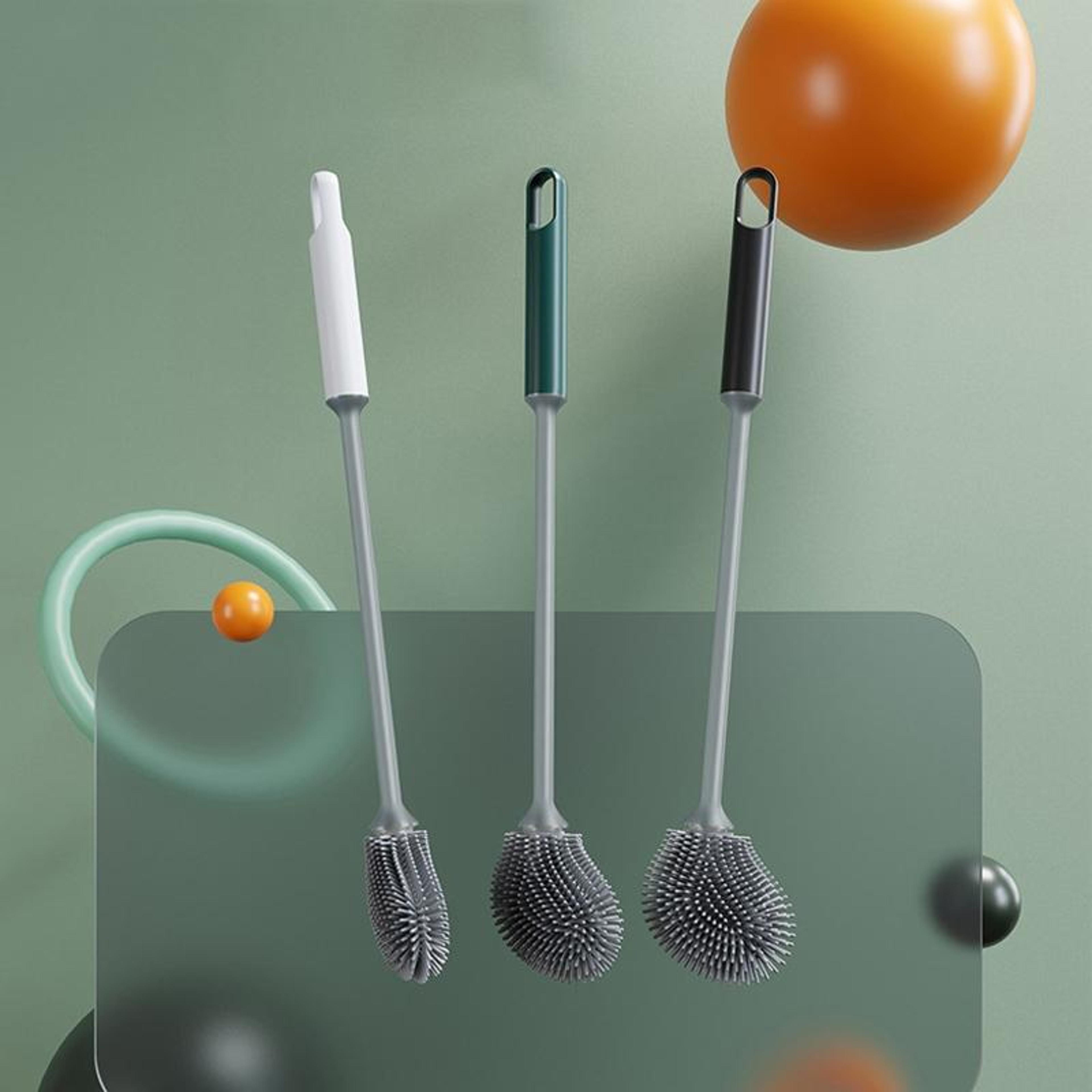 Soft Silicone Toilet Cleaning Brush With Long Handle  Quick Dry Hanging Design 4
