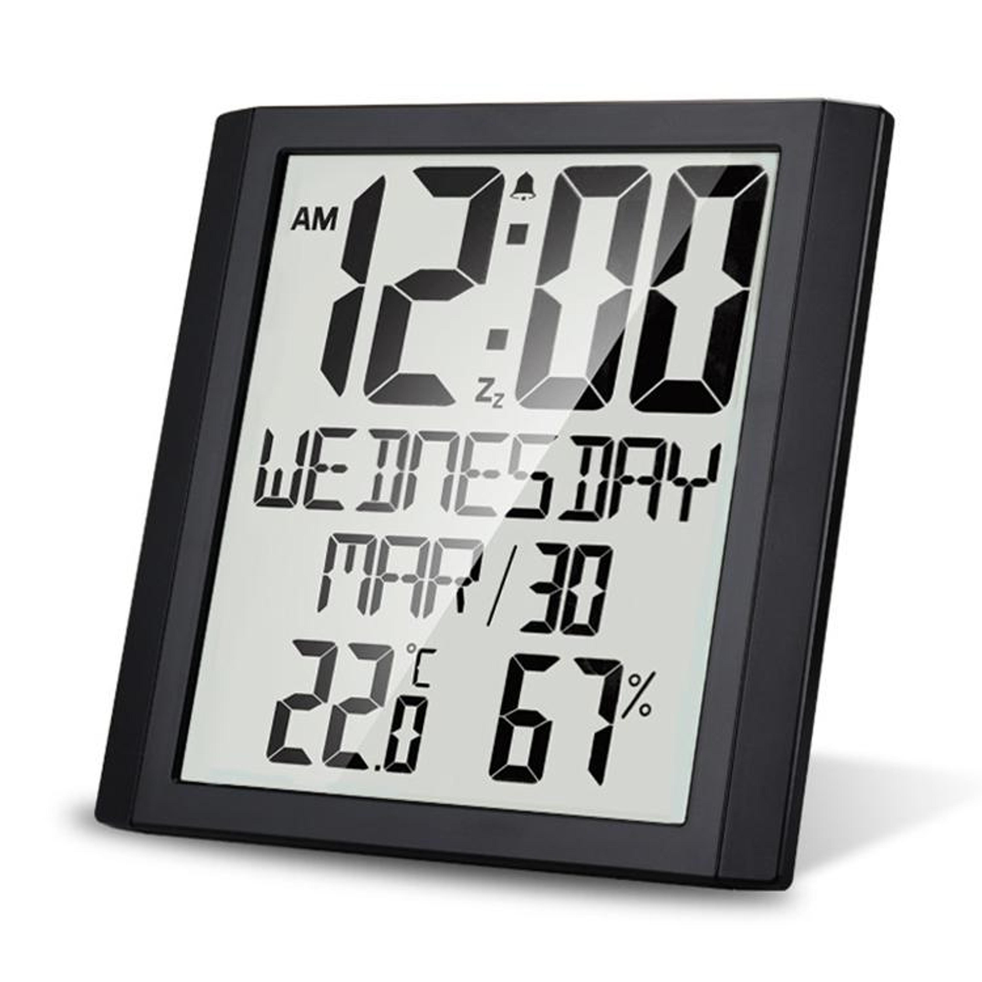 Large Screen Digital Wall Clock With Temperature  Humidity Monitor 0