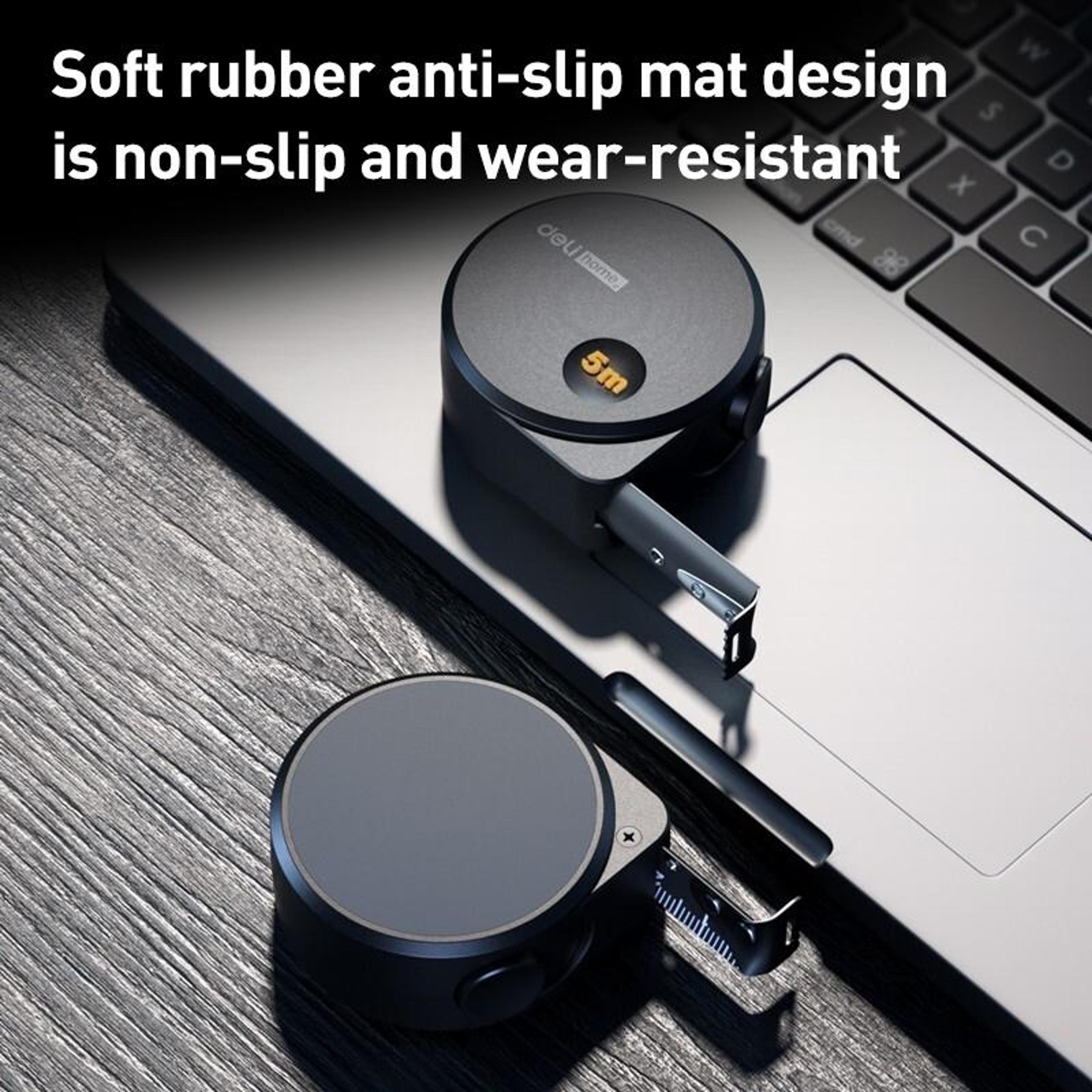 Deli 5M High Precision Steel Measuring Tape With Locking Blade  Anti Slip Grip 4