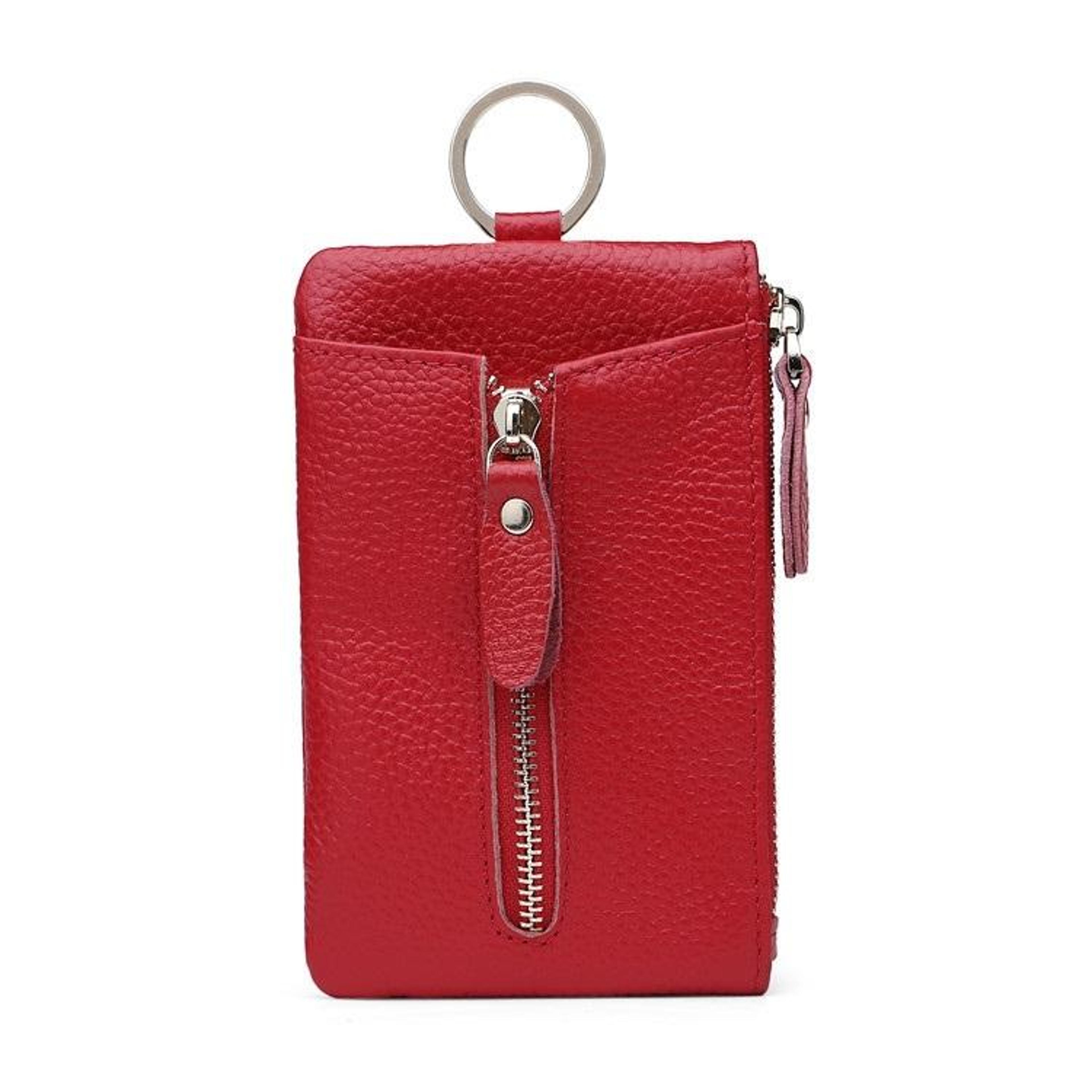 Vintage Leather Key Organizer Wallet Large Capacity Key Holder  Card Coin Case 9