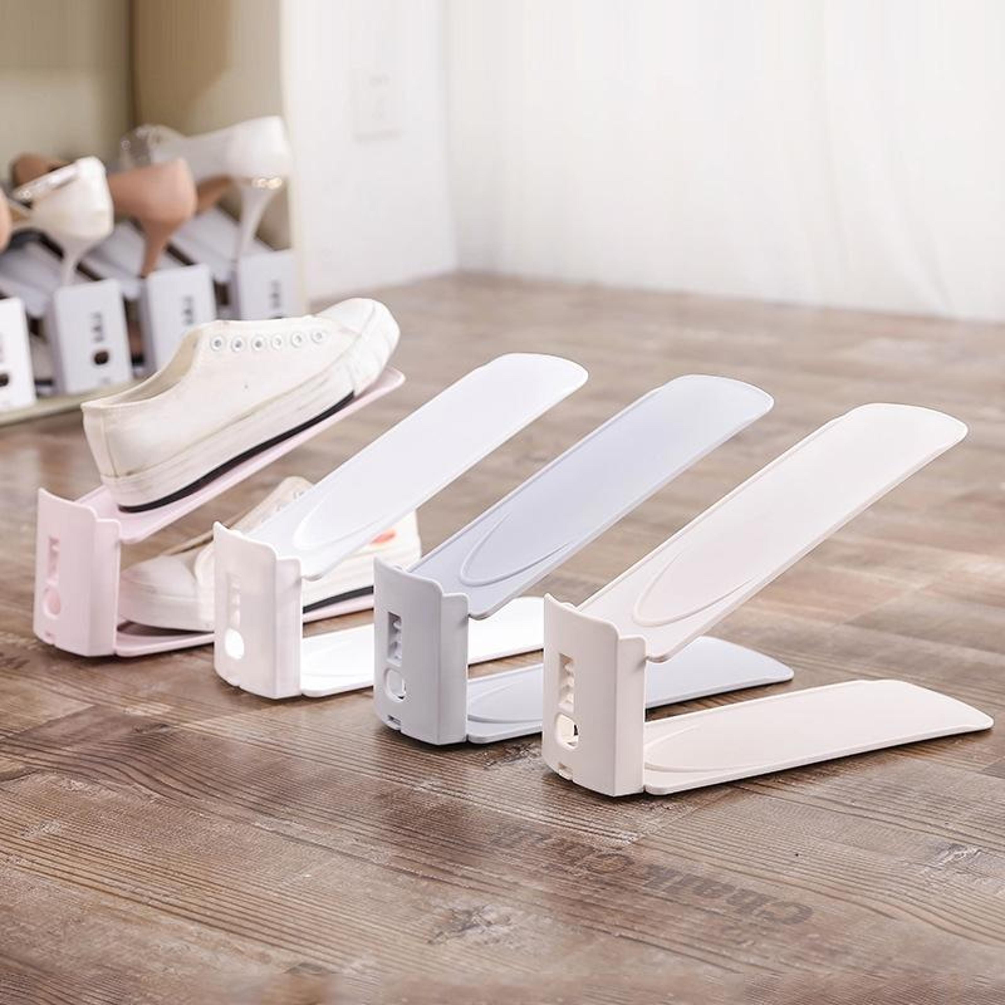 Adjustable Double Layer Shoe Organizer Space Saving Shoe Storage Rack 7