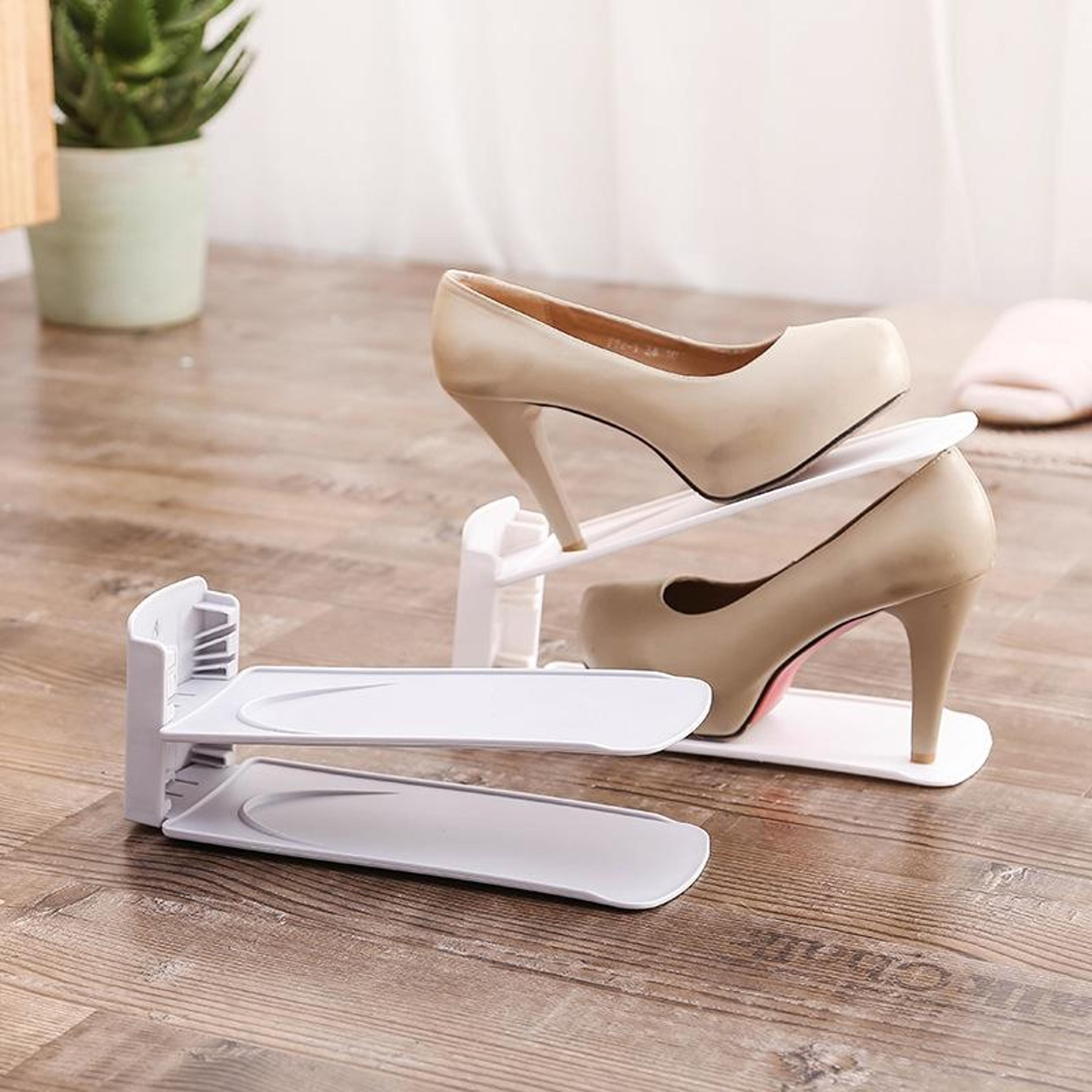 Adjustable Double Layer Shoe Organizer Space Saving Shoe Storage Rack 8