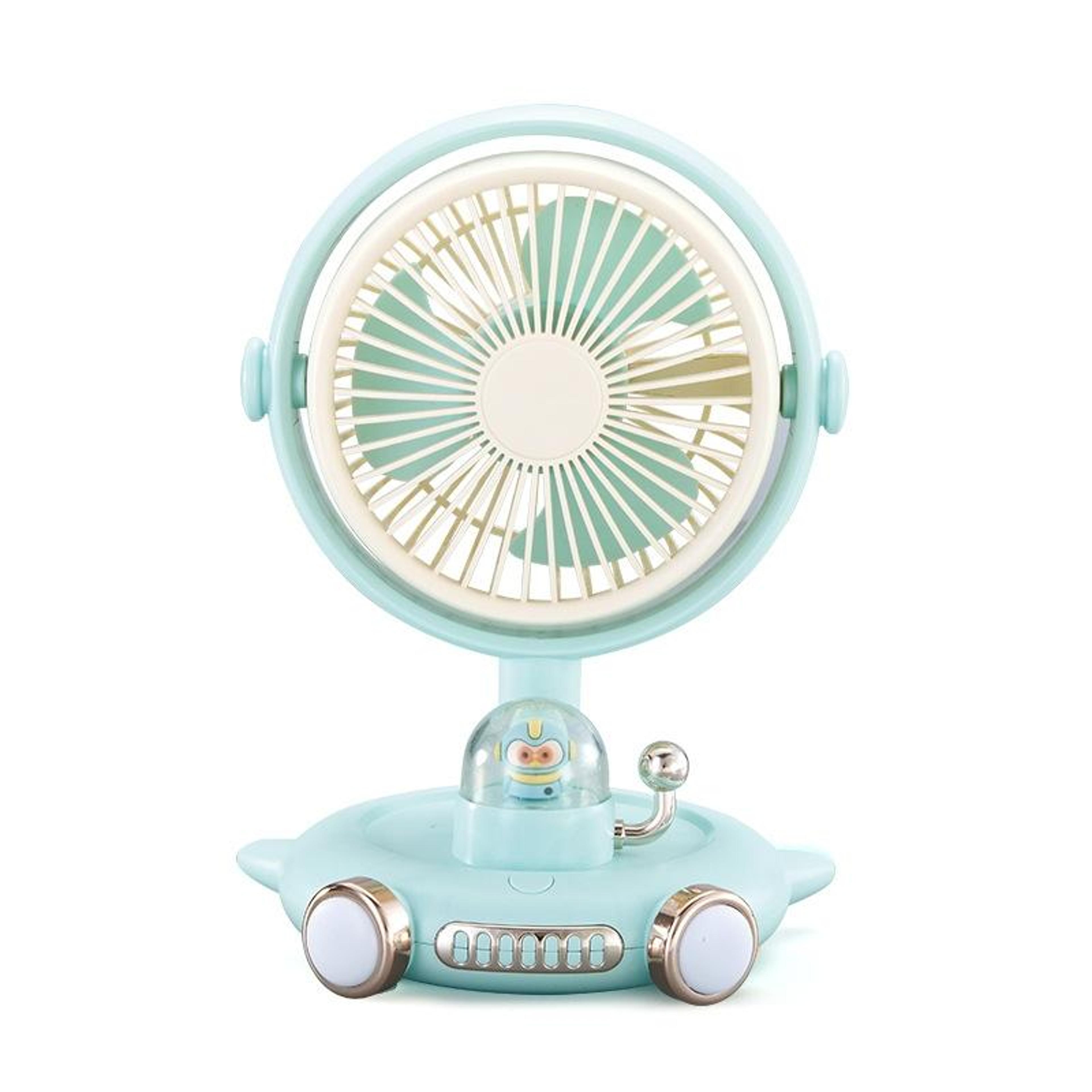 Cute Pet USB Desk Fan With Night Light Portable Rechargeable Desktop Cooling Fan 4