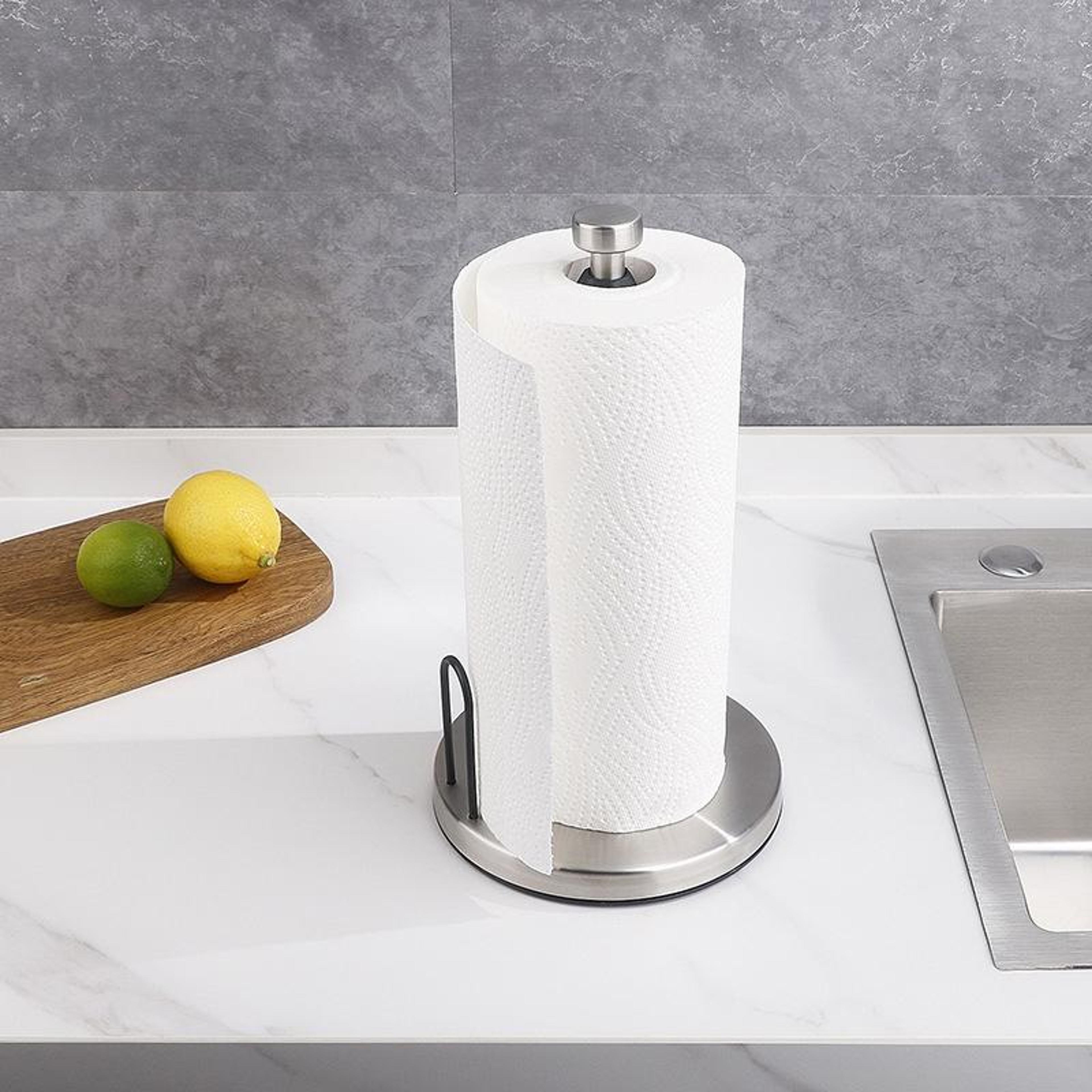 Stainless Steel Paper Towel Holder With One Hand Tear Damping Design 6