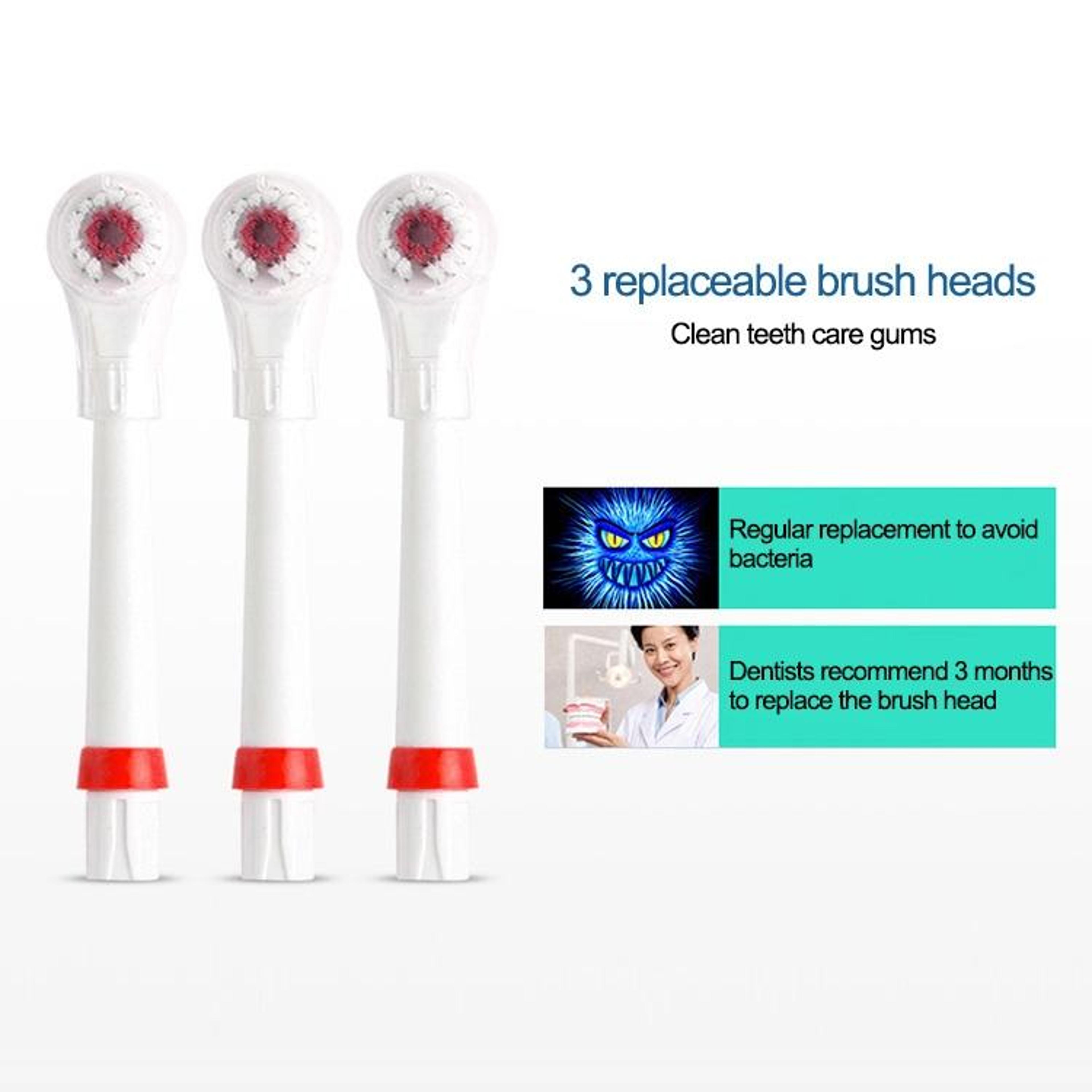 8500 RPM Waterproof Electric Toothbrush Set With 4 Replacement Brush Heads 4