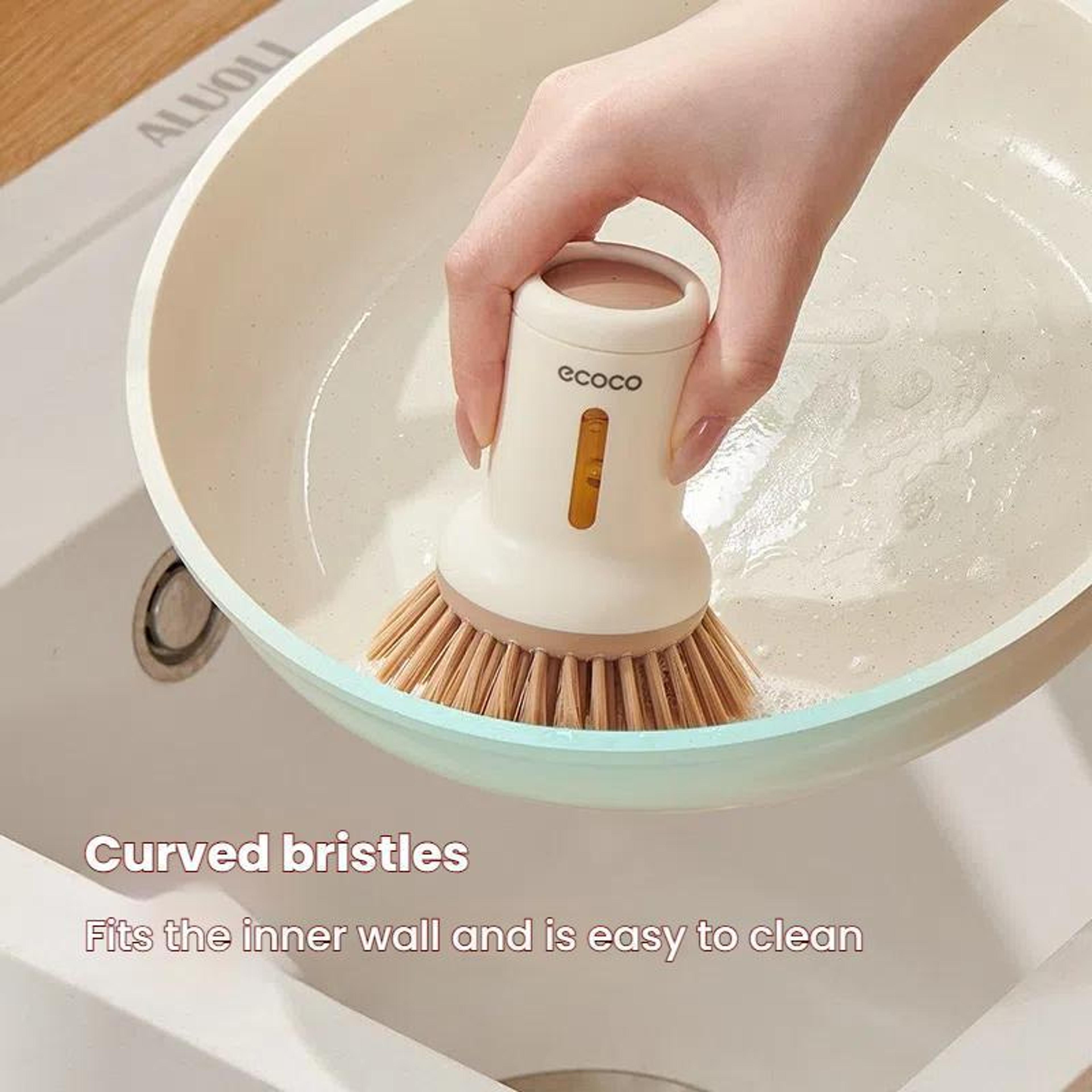 Ecoco 2 Piece Dish Washing Brush Set With Long Handle Pot Scrubber  Ergonomic Kitchen Cleaning Brus 6