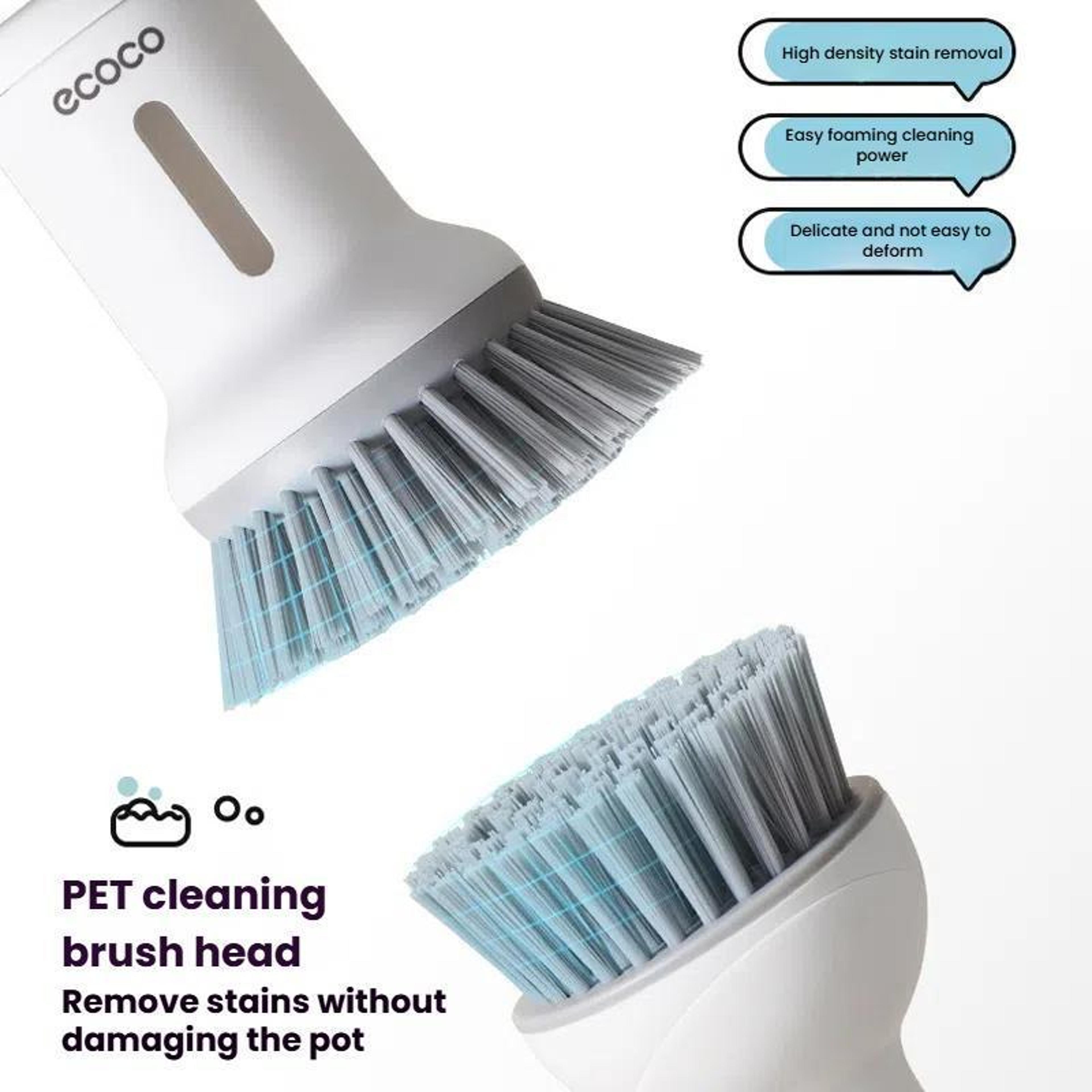 Ecoco 2 Piece Dish Washing Brush Set With Long Handle Pot Scrubber  Ergonomic Kitchen Cleaning Brus 9