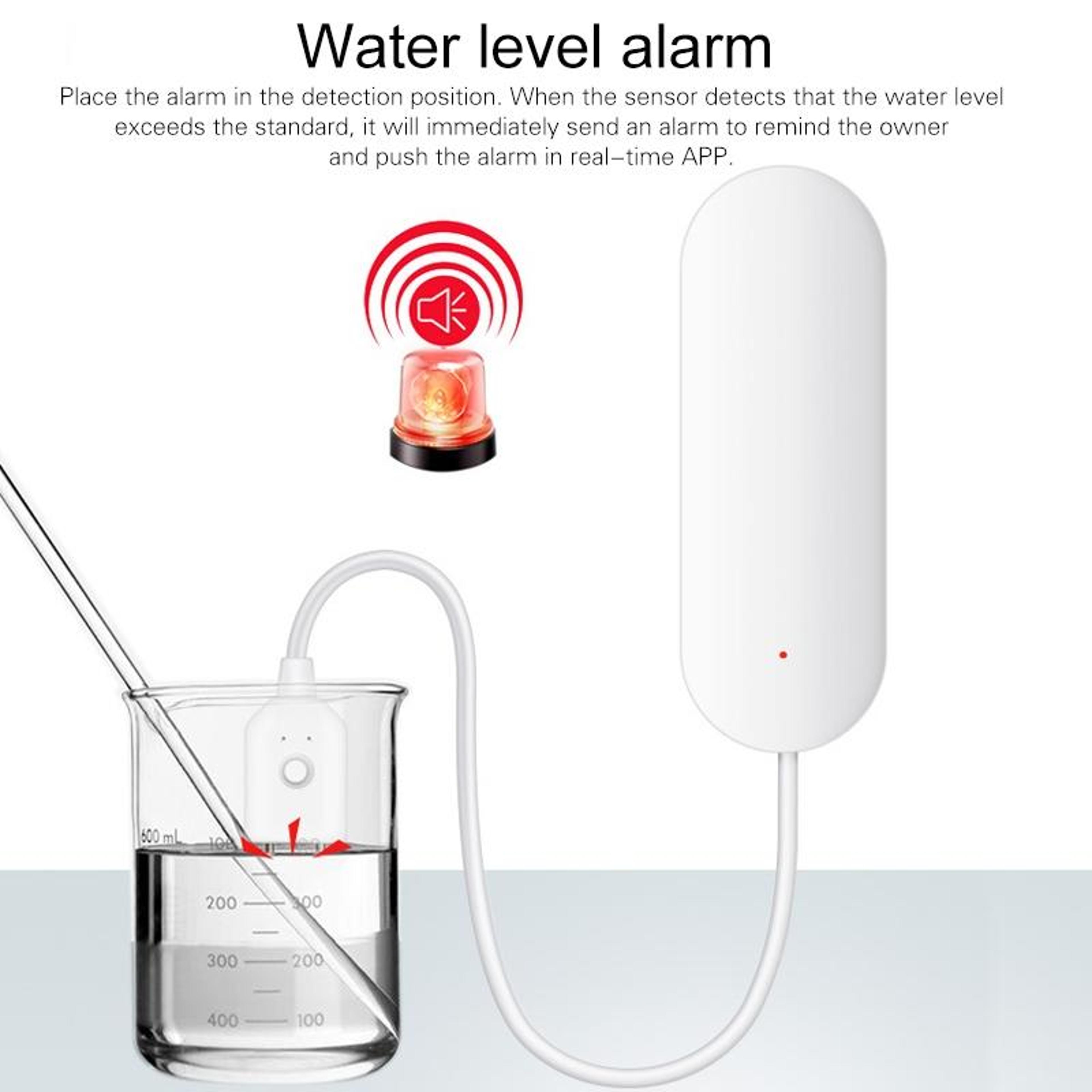 Smart WiFi Water Leak Detector Alarm With App Alerts  IP67 Waterproof Sensor 3
