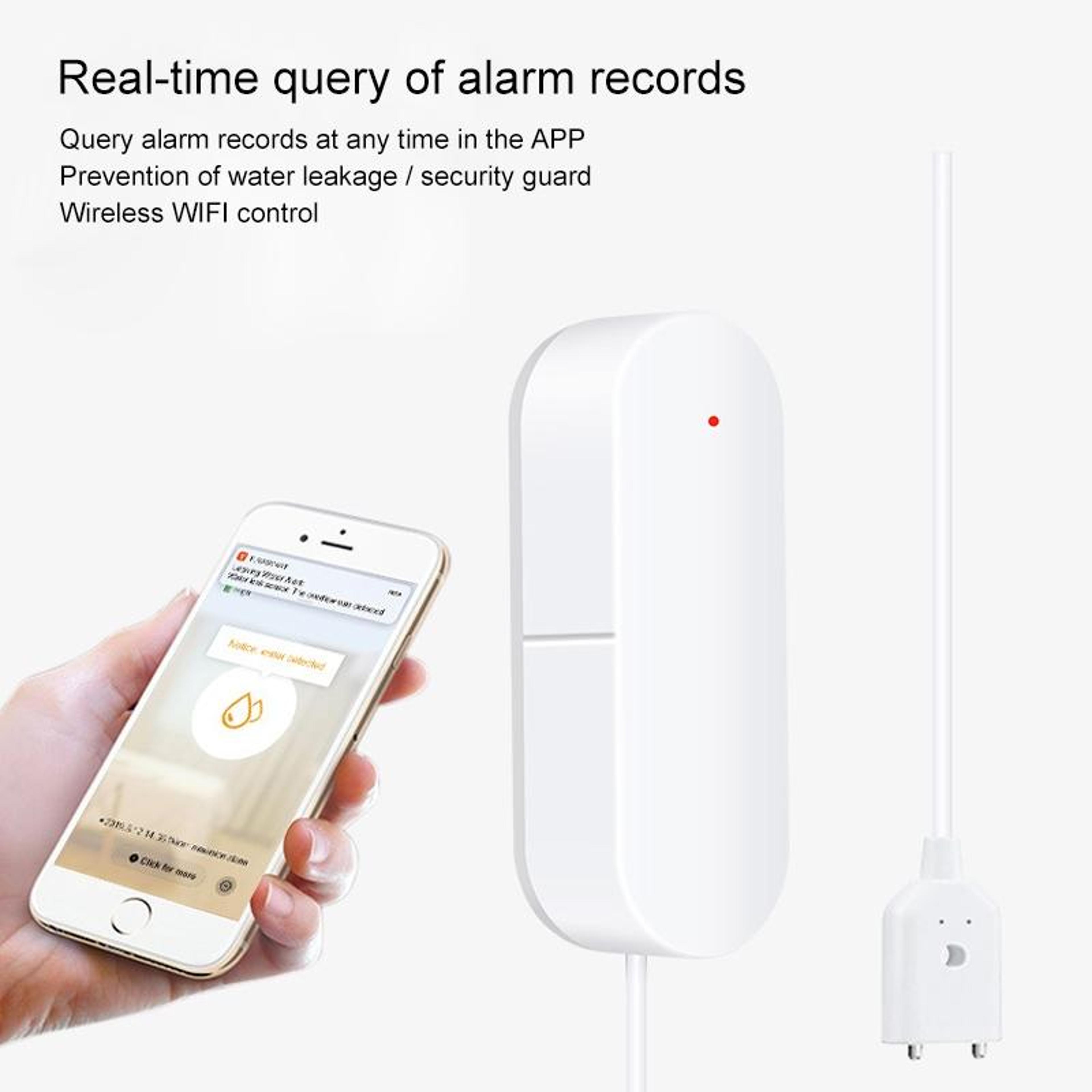 Smart WiFi Water Leak Detector Alarm With App Alerts  IP67 Waterproof Sensor 4