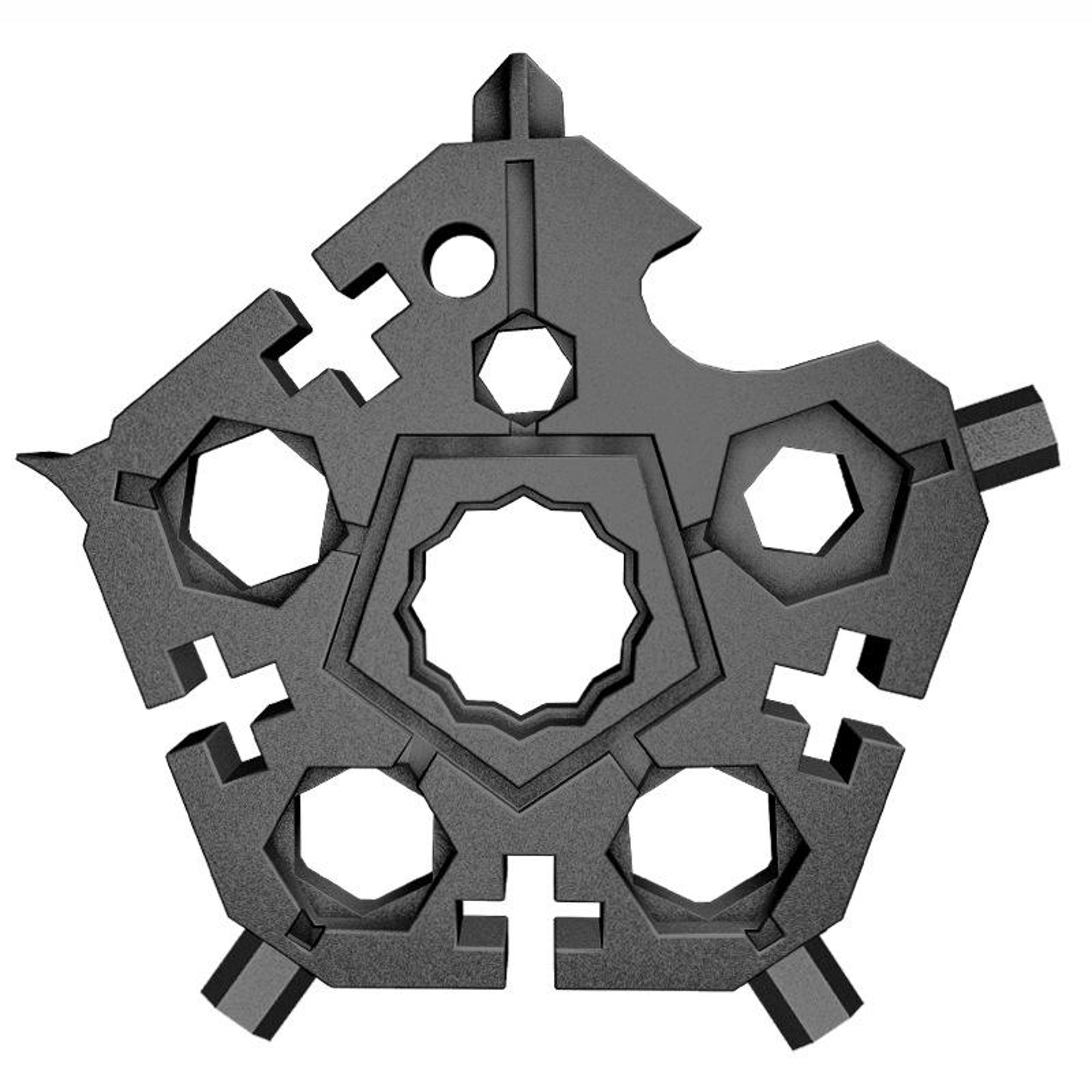 23 In 1 Snowflake Multi Tool EDC Keychain Wrench Portable Pocket Tool 7