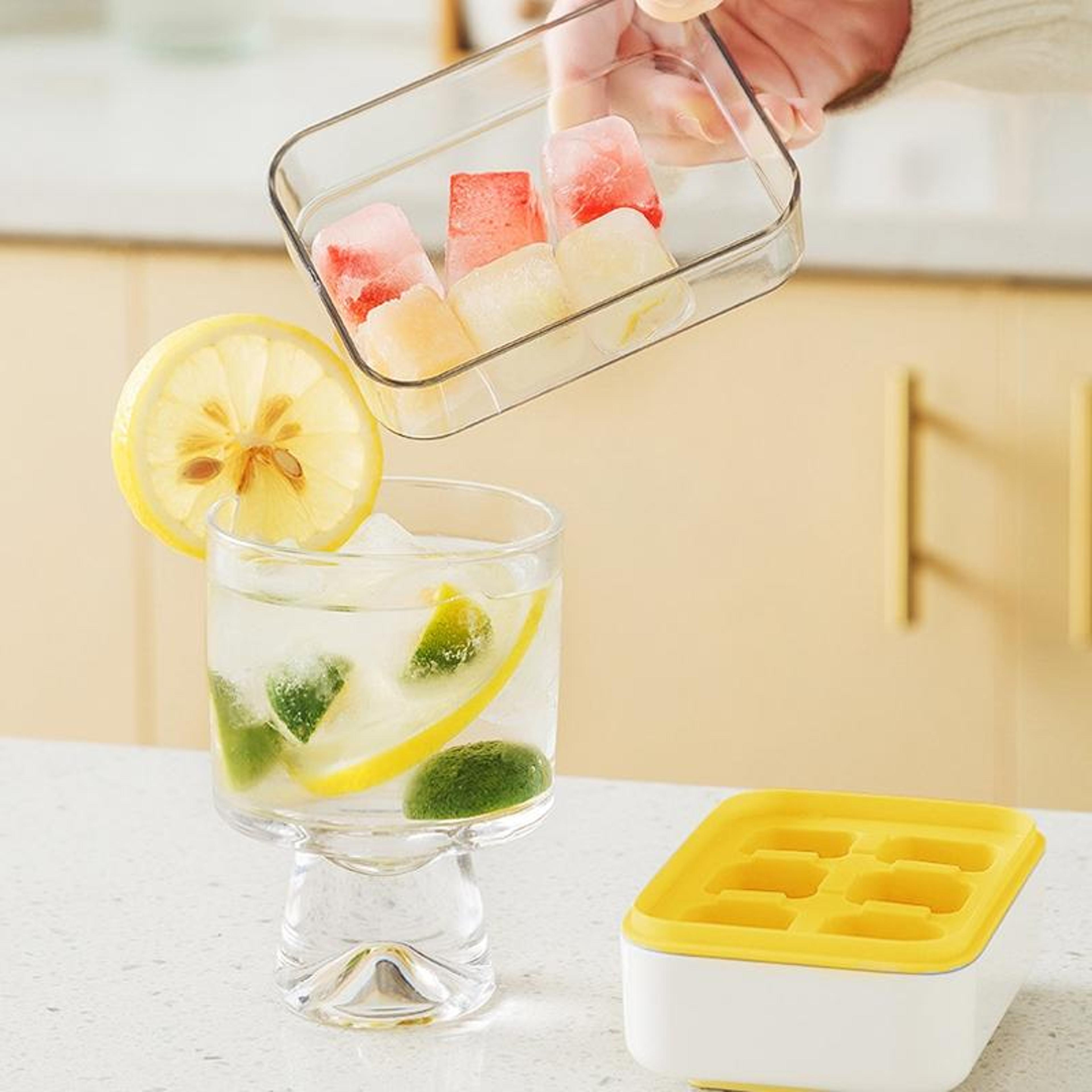 Quick Release Silicone Ice Cube Tray With Lid 6 Cube Mini Ice Cube Maker 0