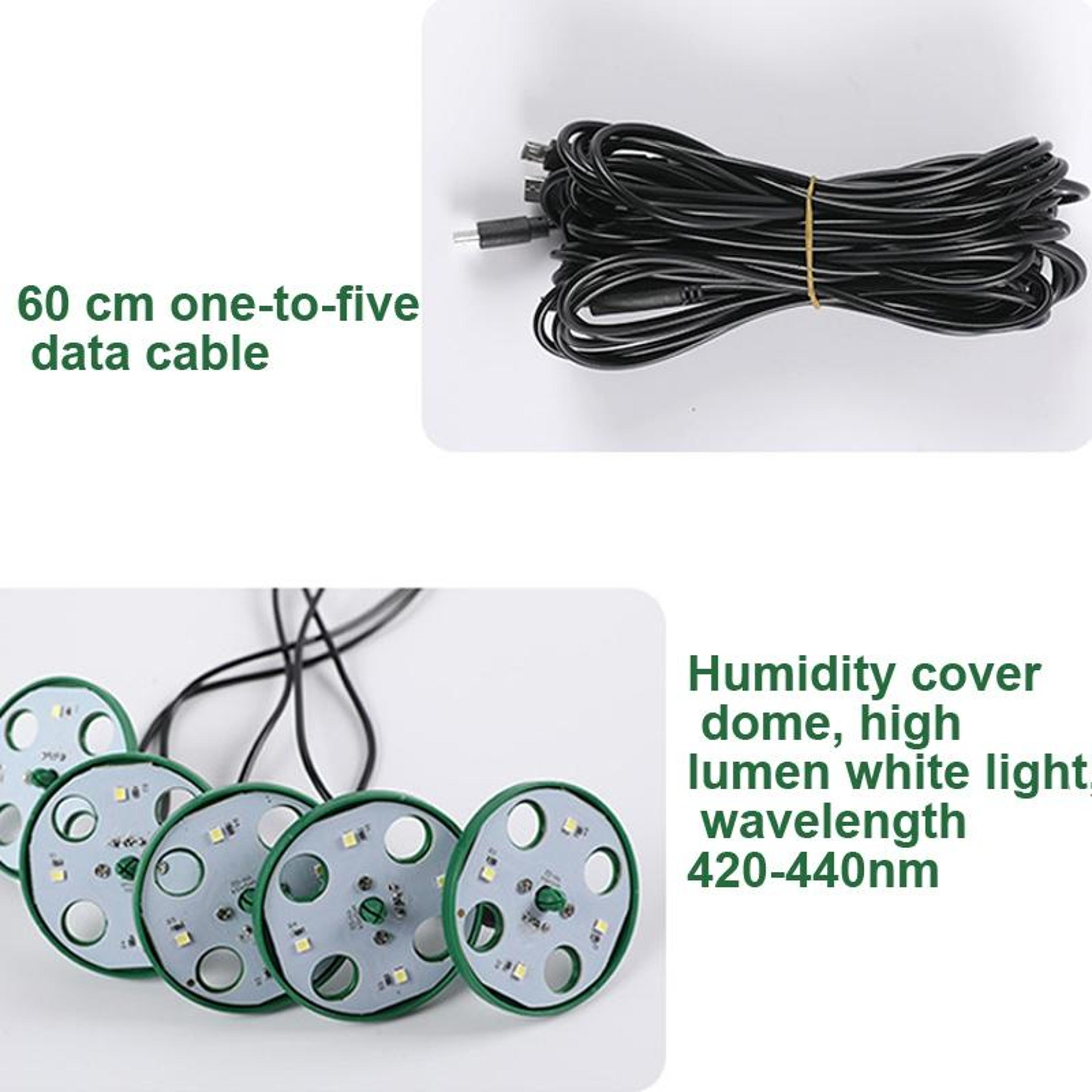 5 Pack Seed Starter Tray Kit With Grow Light  Adjustable Humidity Dome 5