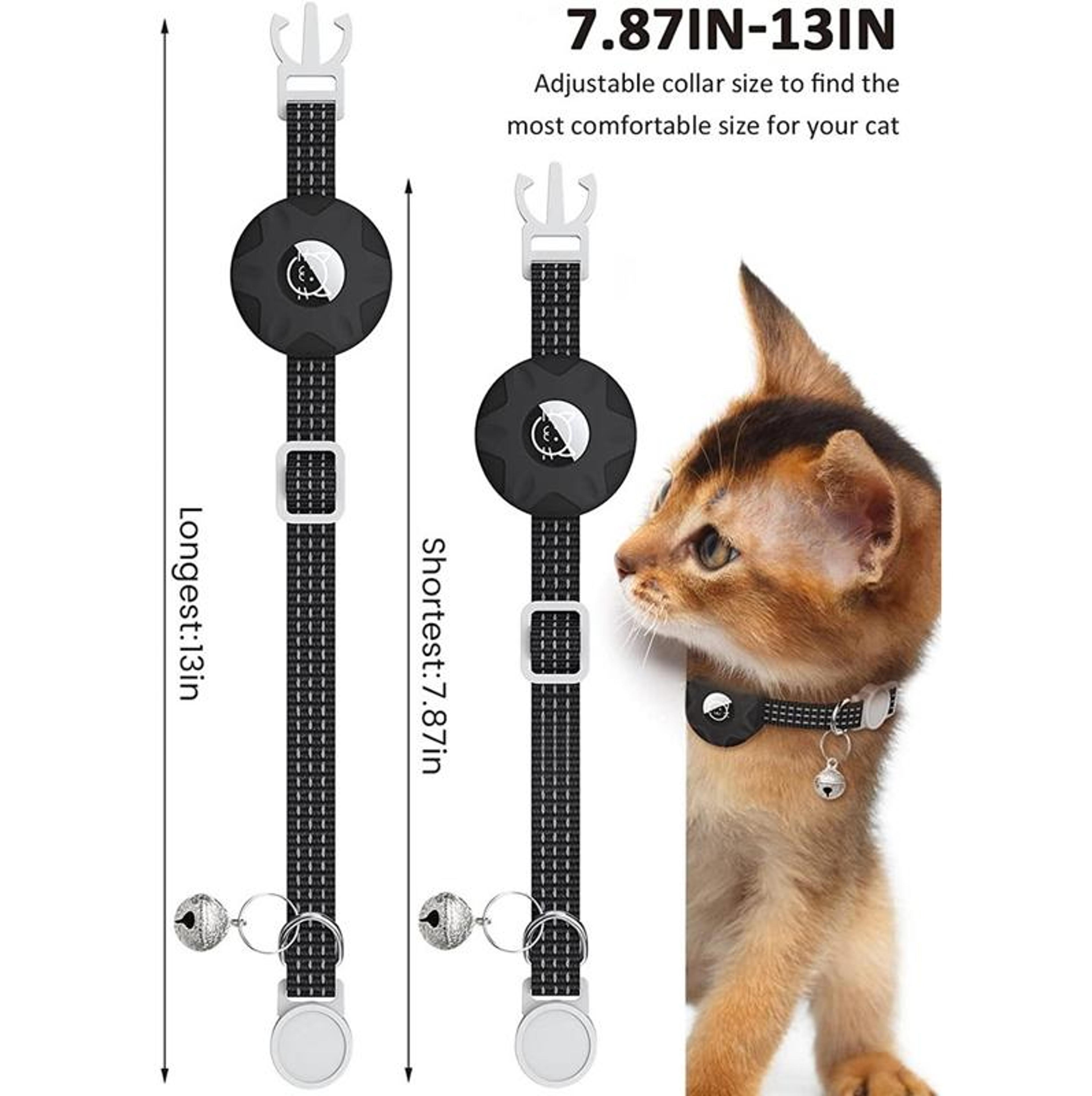 SafeTrack Reflective AirTag Cat Collar With Bell  Secure Silicone Holder 1