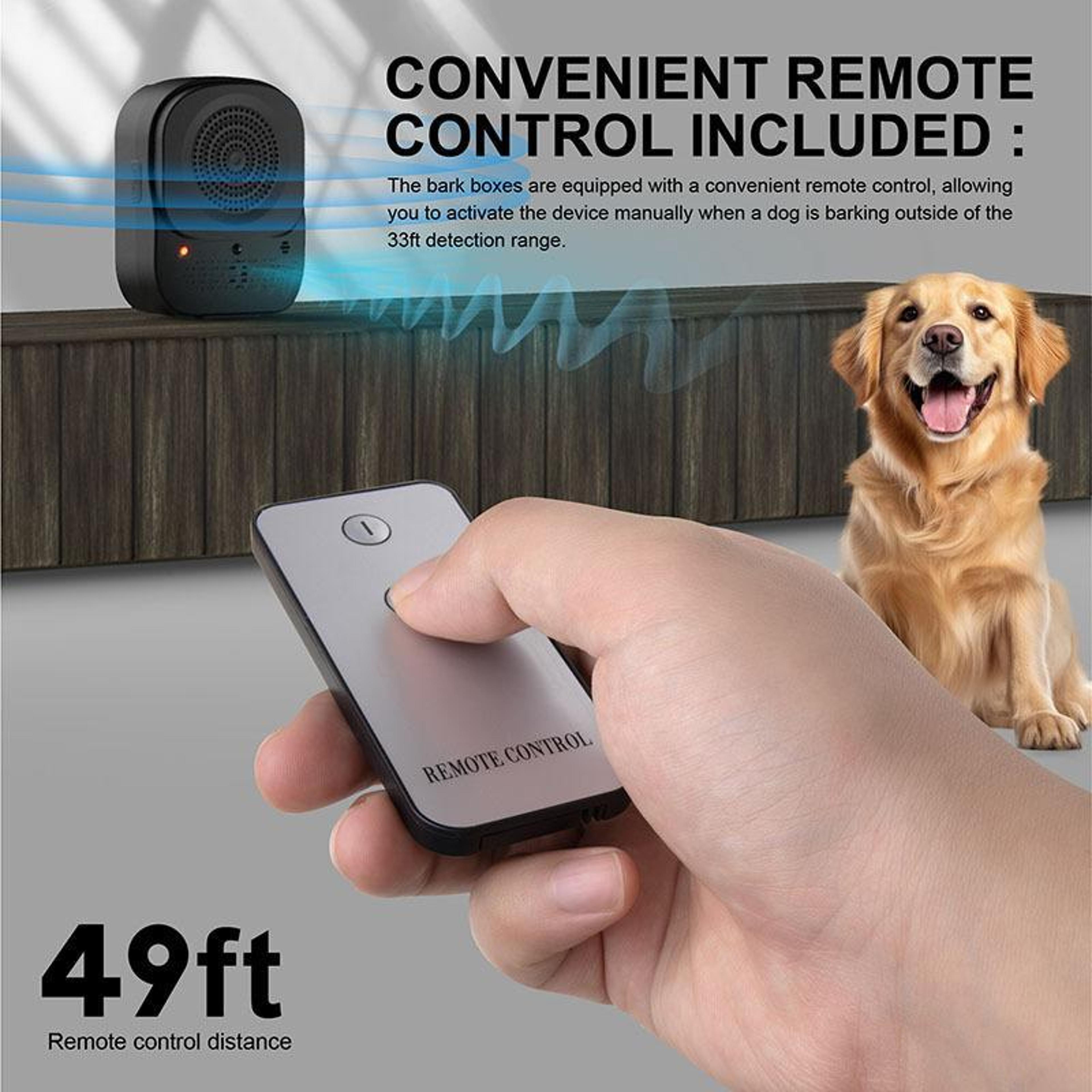 QuietGuard Pro Ultrasonic Dog Bark Control Device With Remote  Waterproof Outdoor Design 2