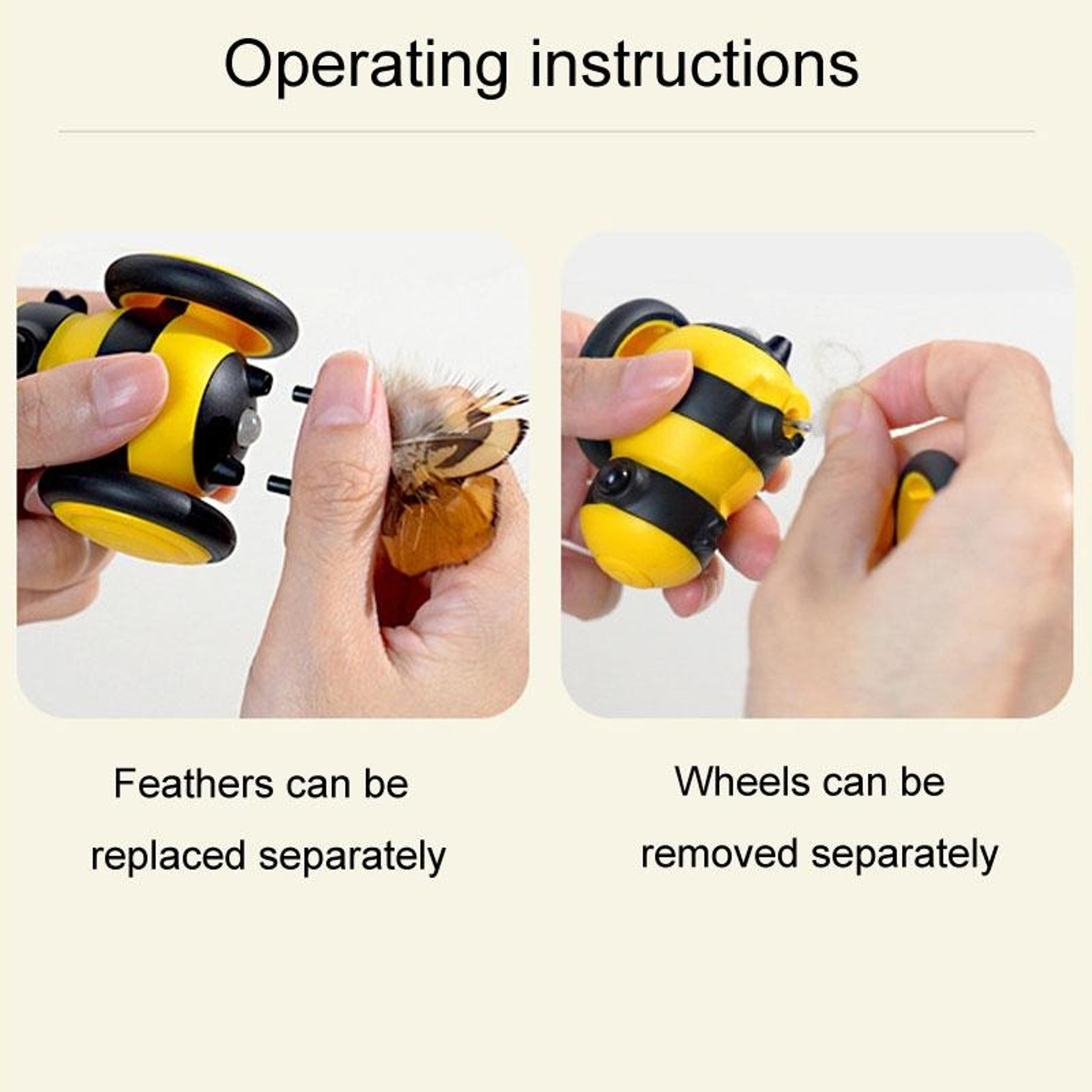 Smart Bee Interactive Cat Toy Ball USB Rechargeable Automatic Cat Chase Toy 9