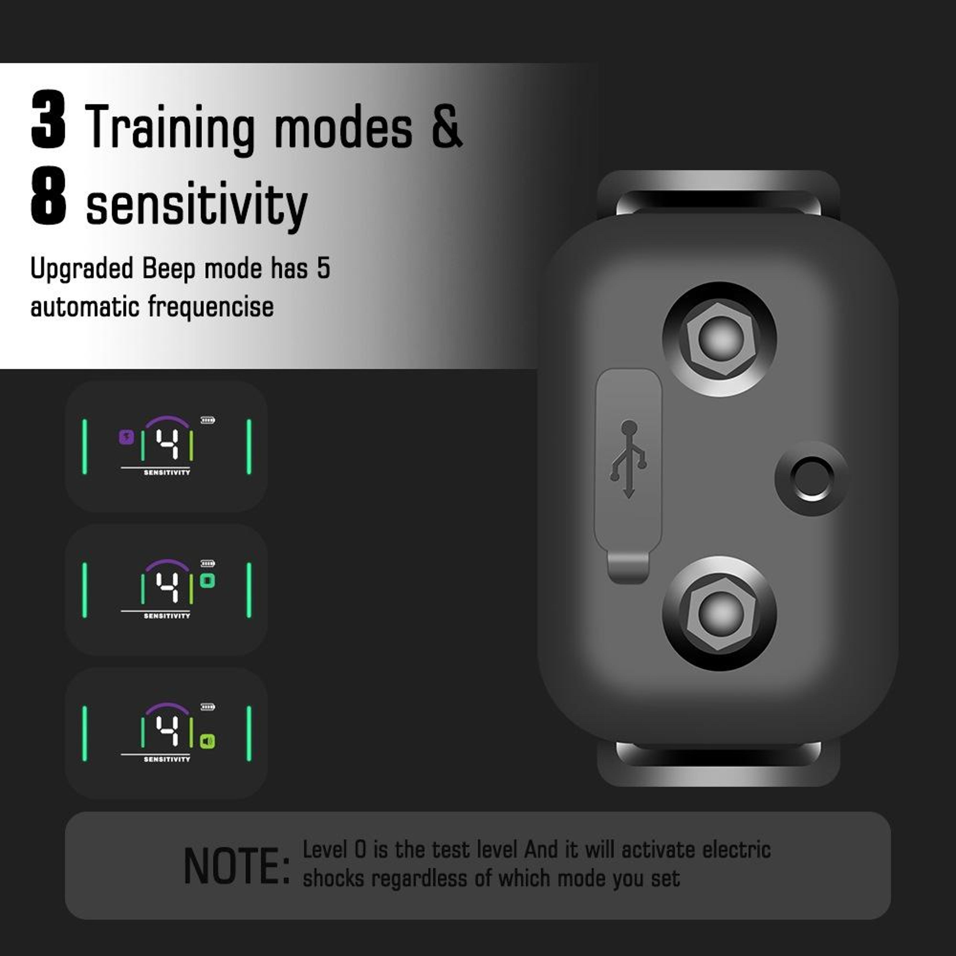 Smart Color Screen Anti Bark Dog Trainer Rechargeable Waterproof Bark Control Collar 4