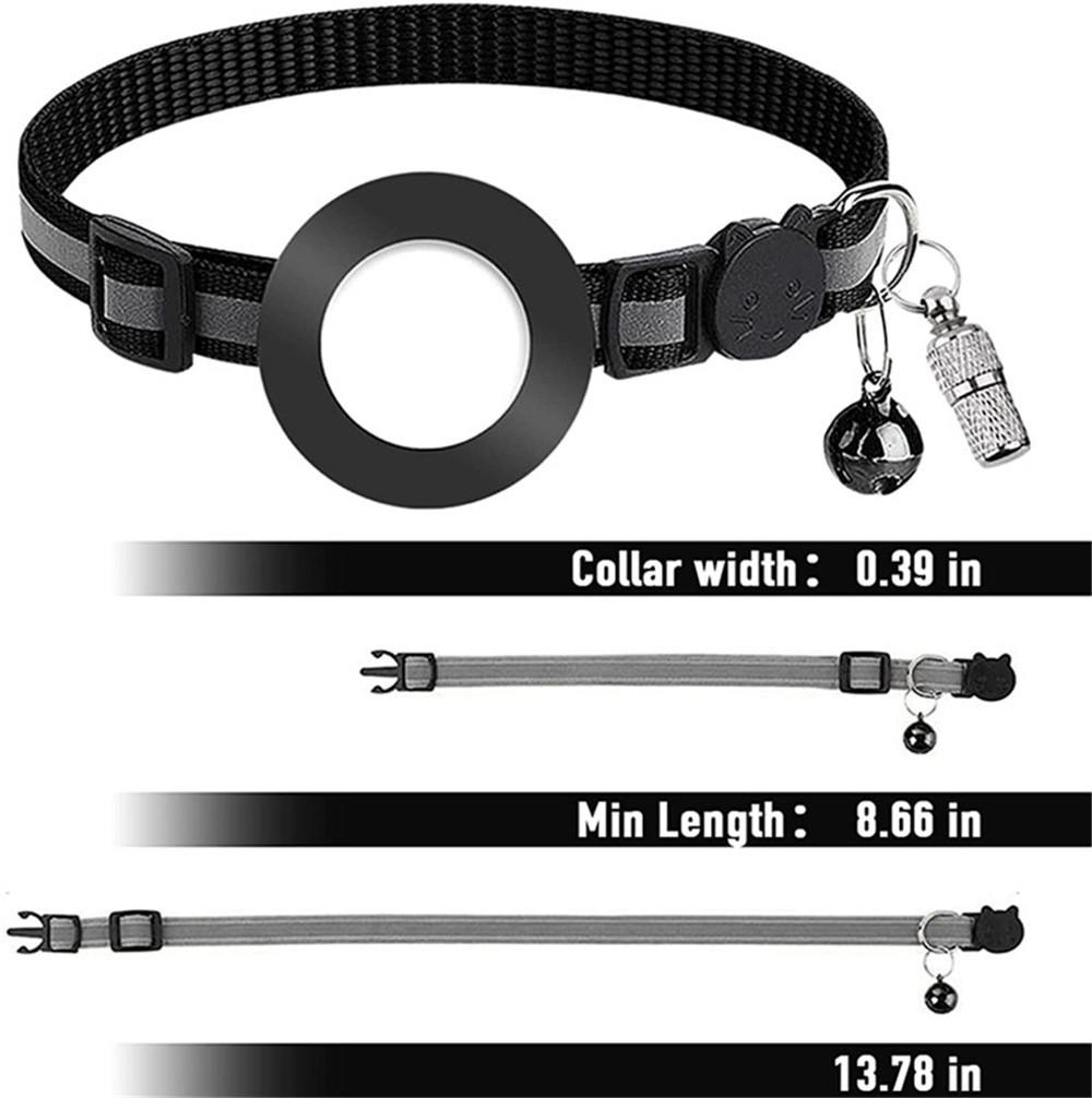 AirTag Pet Collar With Reflective Safety Buckle  Bell For Cats And Small Dogs 4