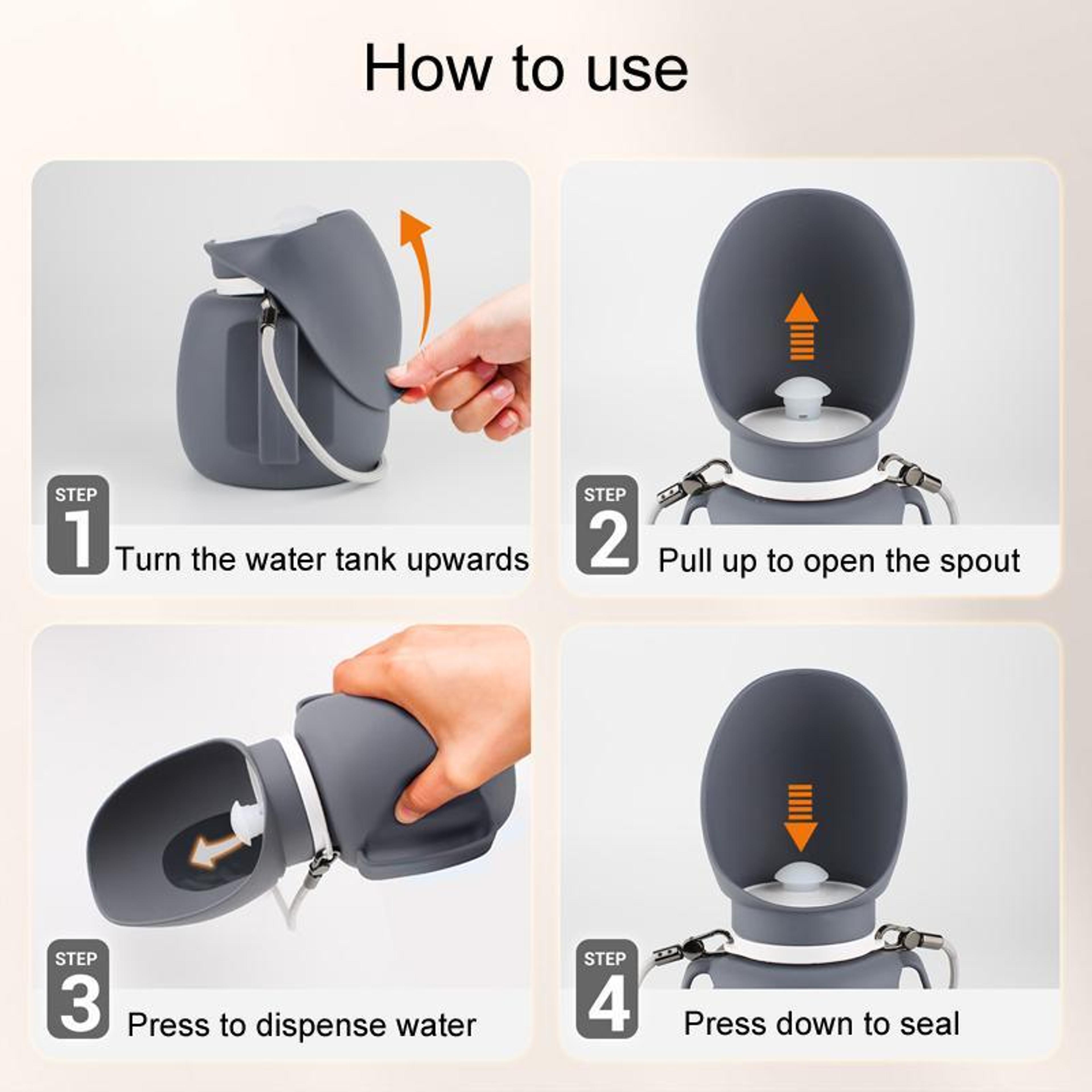 800ml Portable Dog Water Bottle With Collapsible Drinking Bowl 6