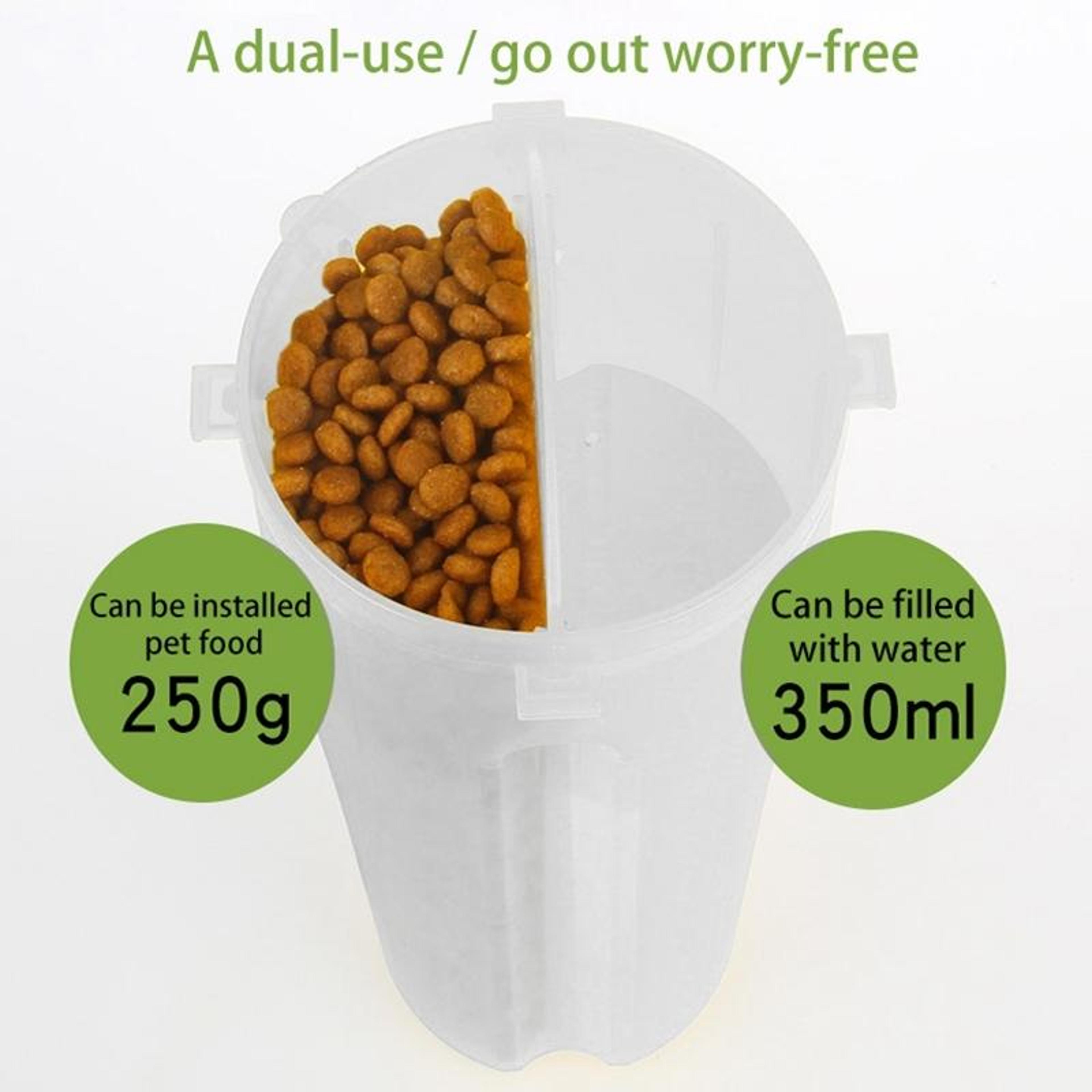 Portable Pet Water Bottle  Food Container With Foldable Travel Bowl 4