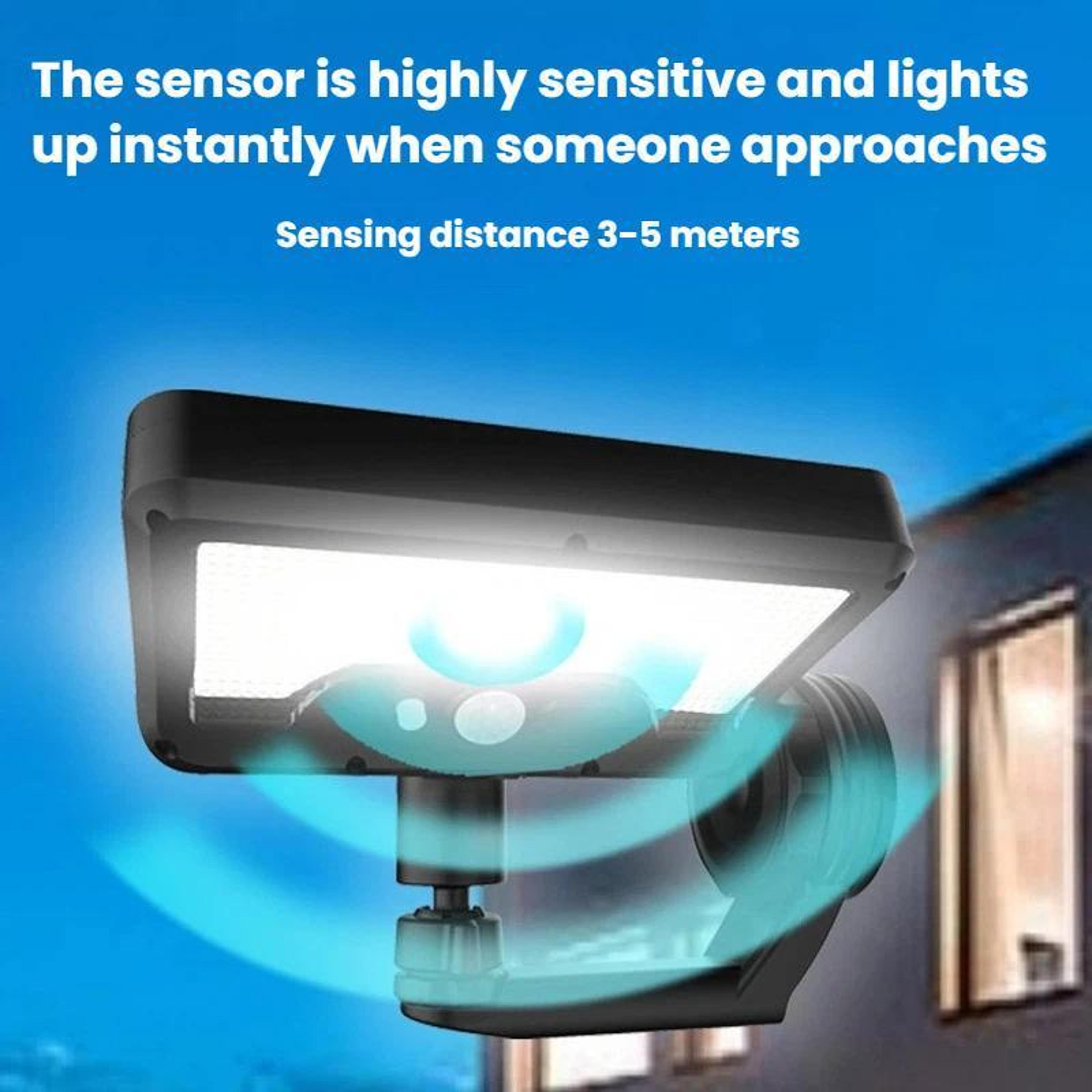 Solar Motion Sensor Wall Light With Magnetic Mount  Adjustable Solar Security Lighting 5