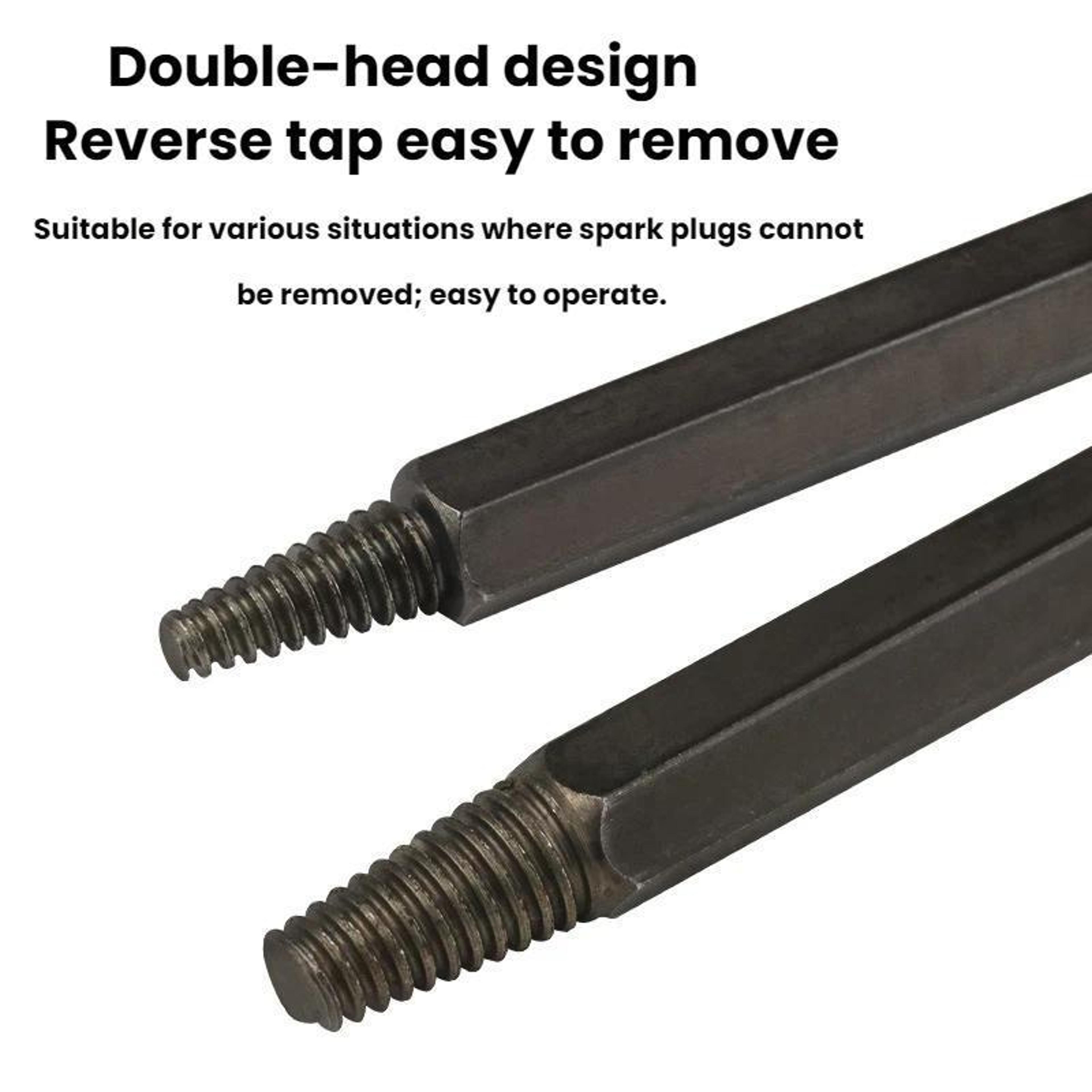 Heavy Duty Spark Plug Extractor Tool With Reverse Thread Tap  Double Ended Design 4
