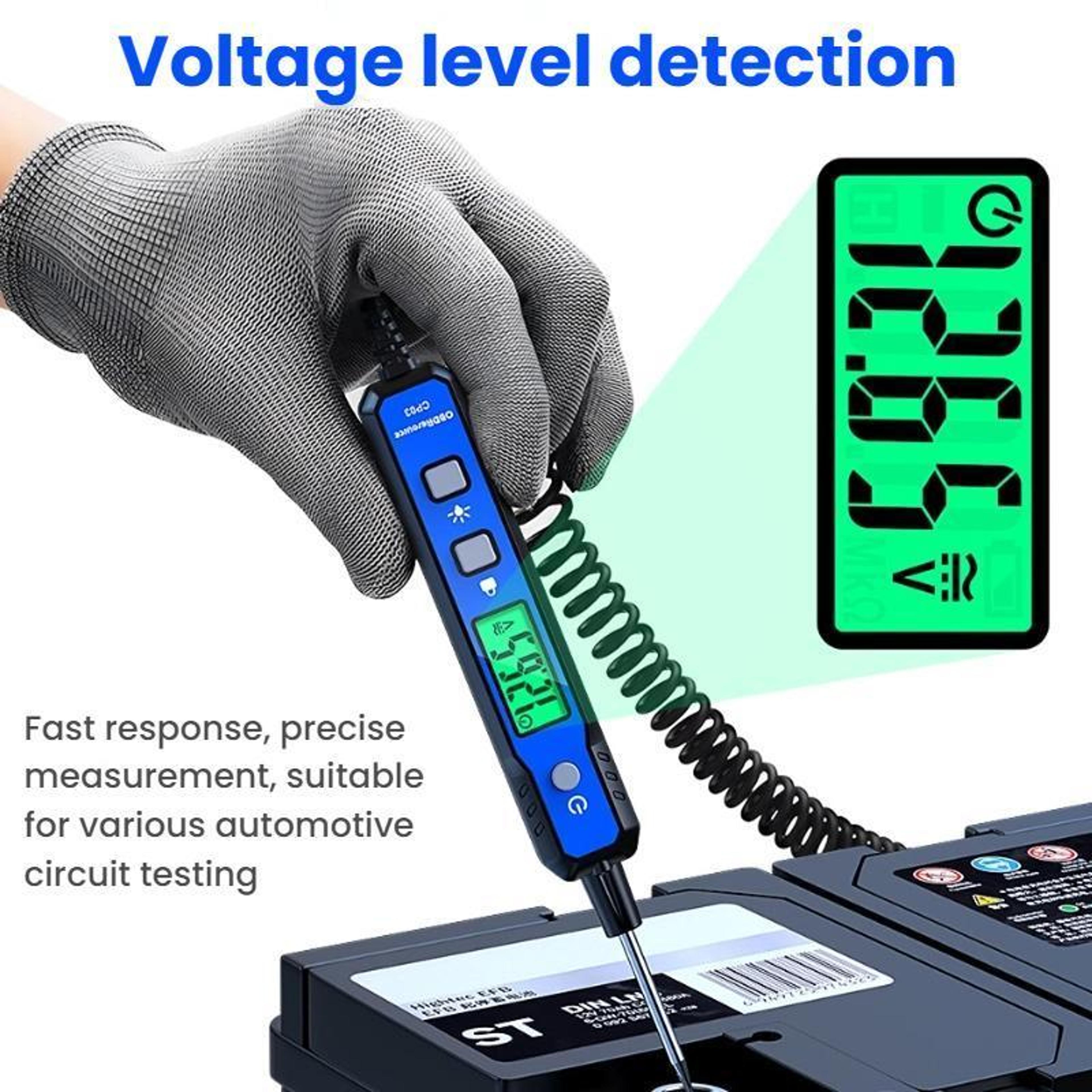 OBDResource Smart Automotive Circuit Tester 08 100V Digital Voltage  Resistance Diagnostic Probe 3
