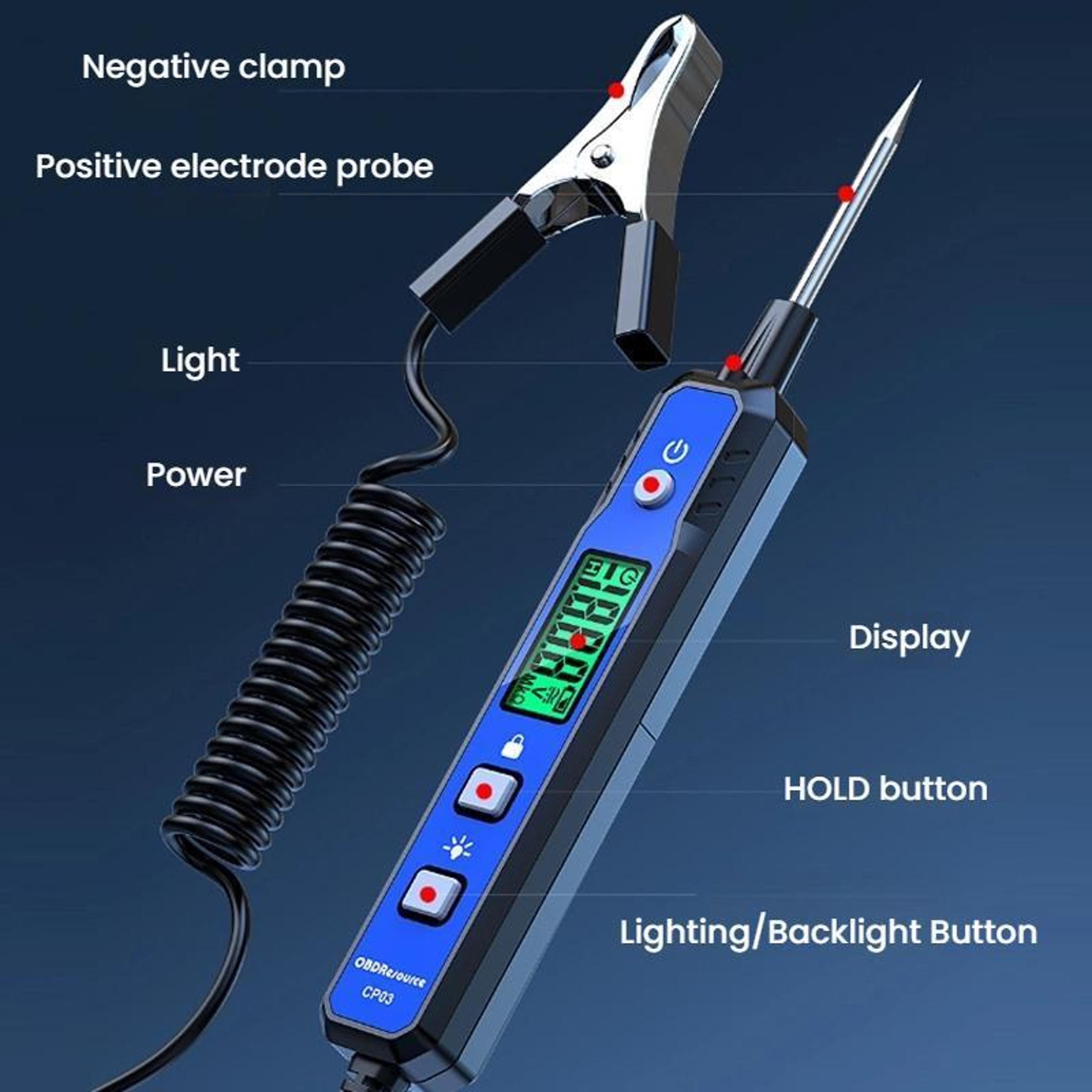 OBDResource Smart Automotive Circuit Tester 08 100V Digital Voltage  Resistance Diagnostic Probe 6