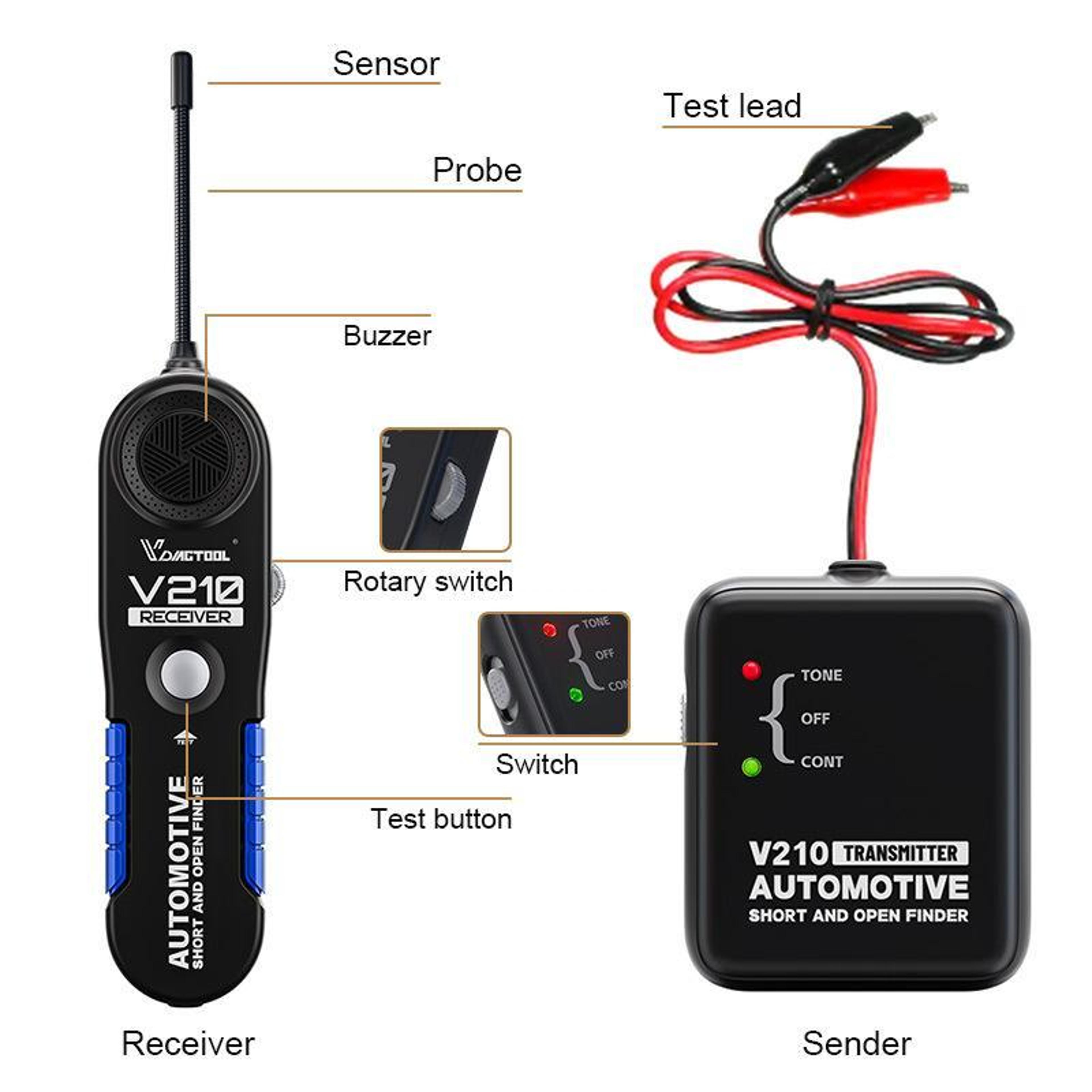 VDIAGTOOL Automotive Circuit Tester  Wire Tracer For Open And Short Circuit Detection 4