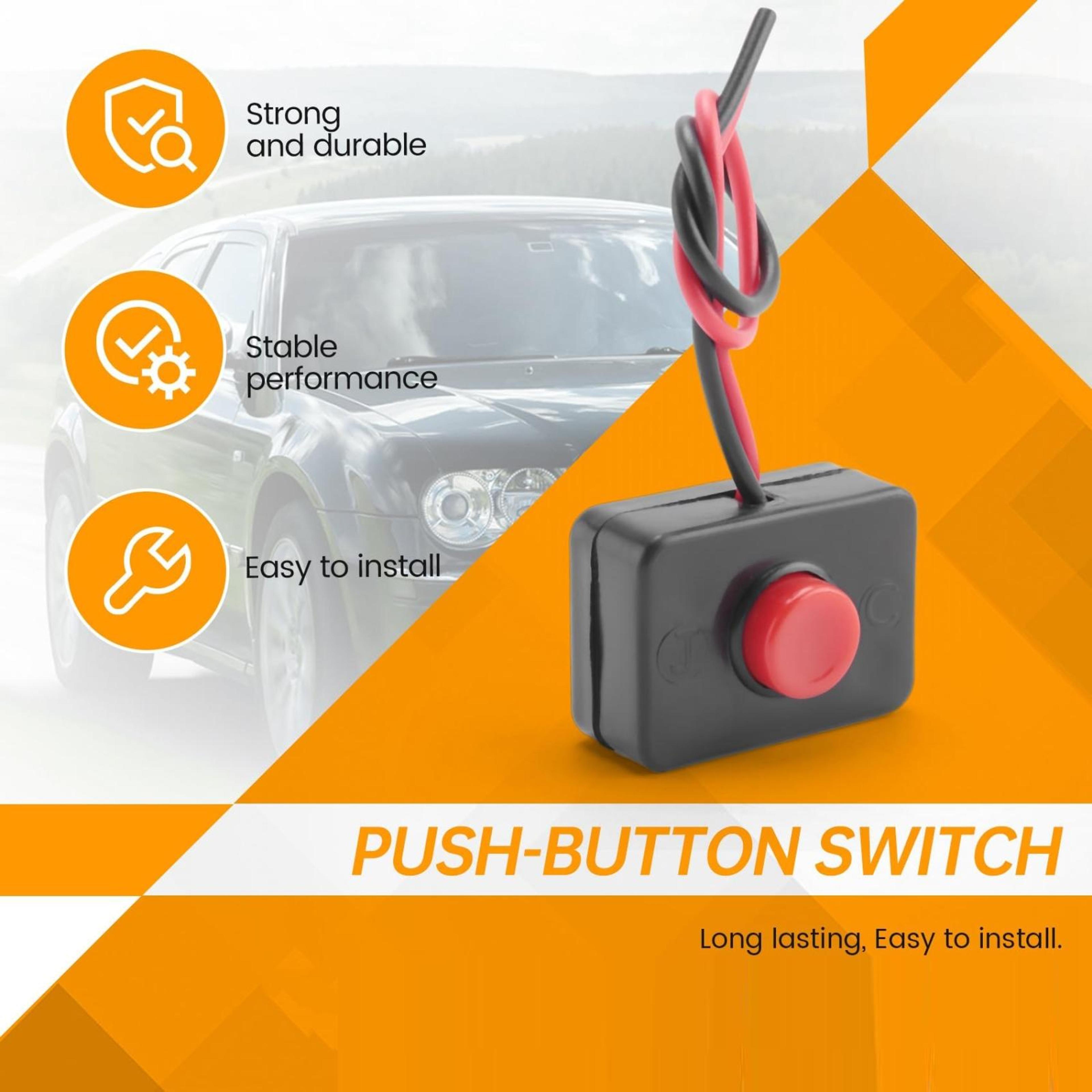 Universal Car Horn Push Button Switch Kit 4 Pack Surface Mount Momentary Control Buttons 2