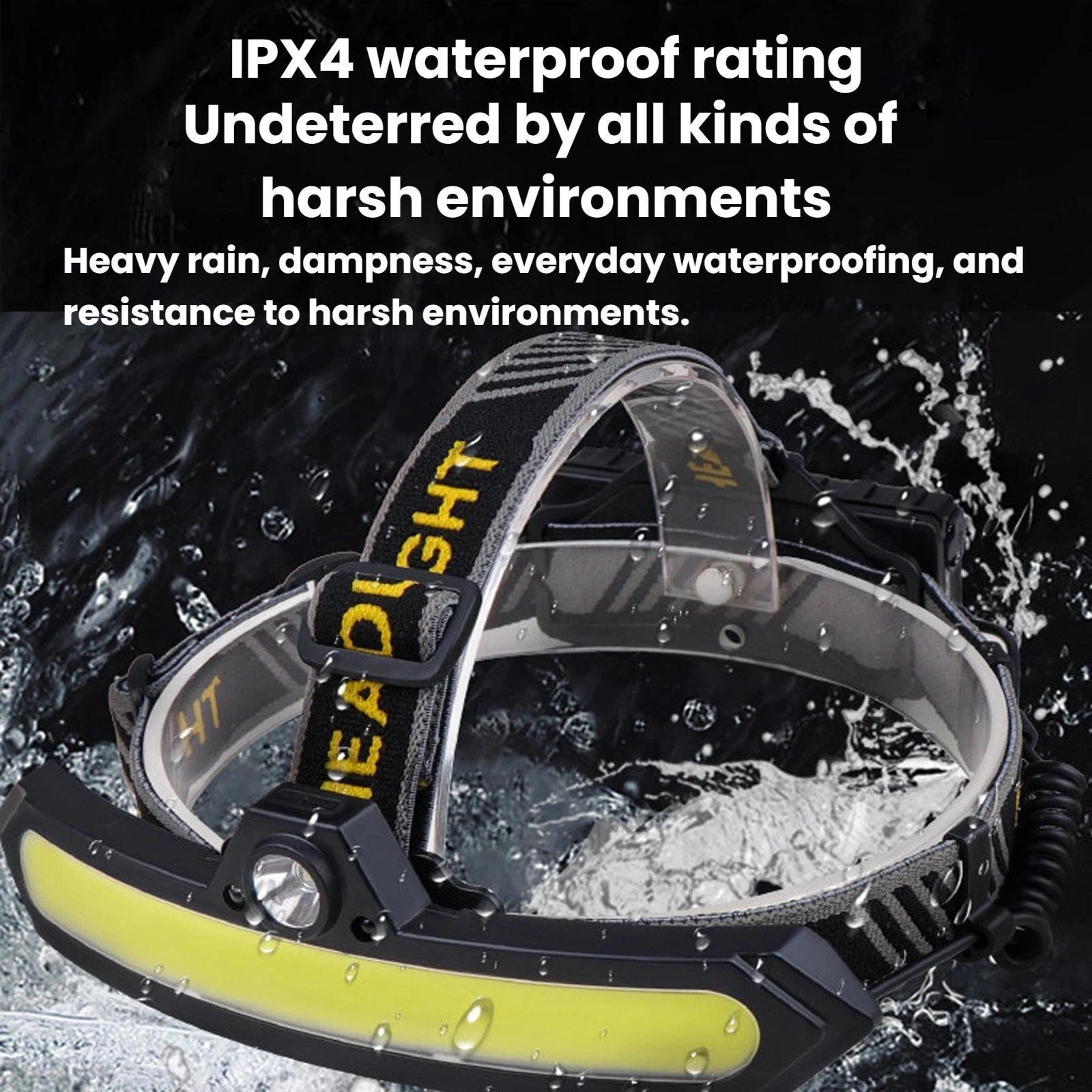 Rechargeable LED Sensor Headlamp With XPE COB Wide Beam  Gesture Control 5