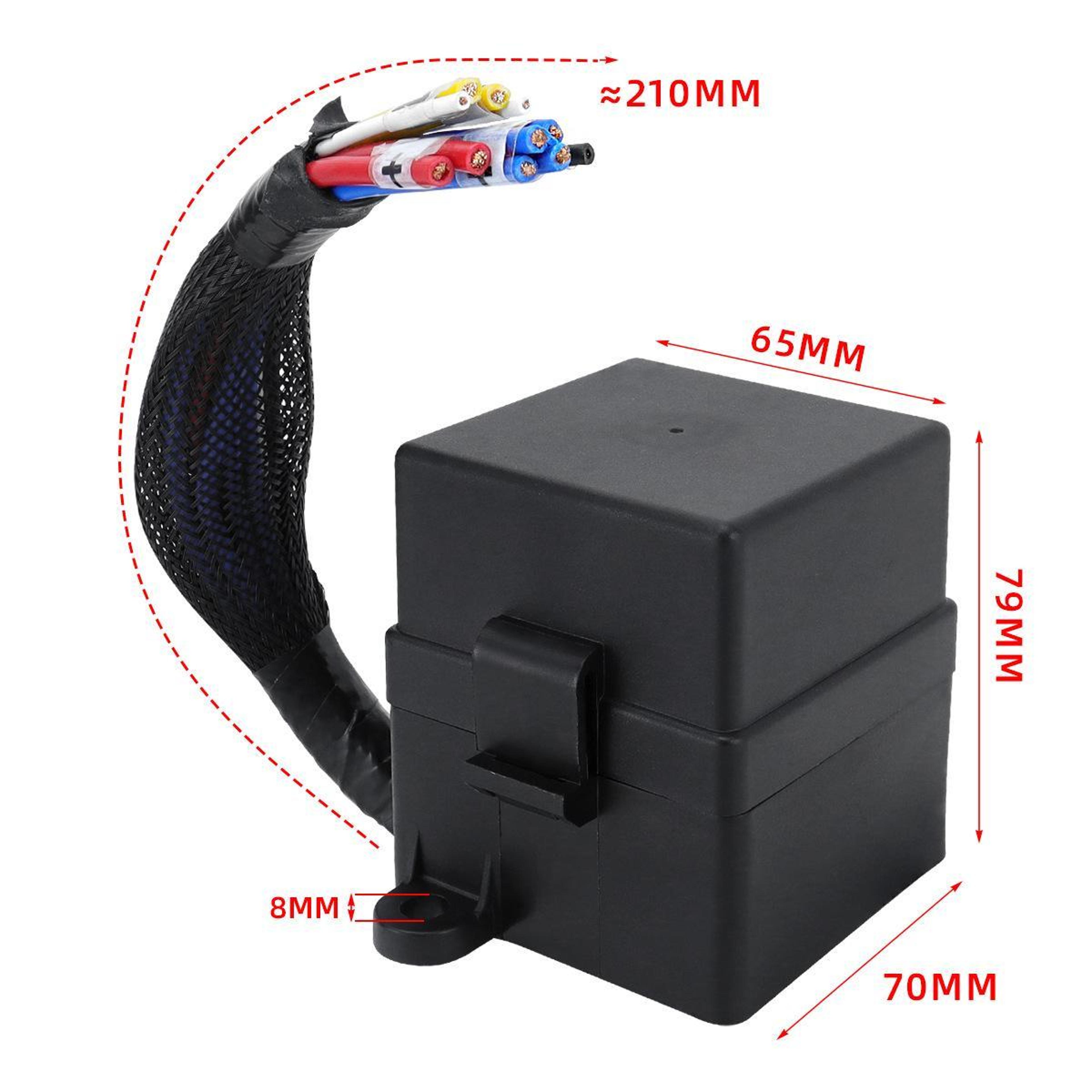 12V 80A Waterproof Motorcycle Fuse Box With Starter Relay  Pre Wired Harness 3