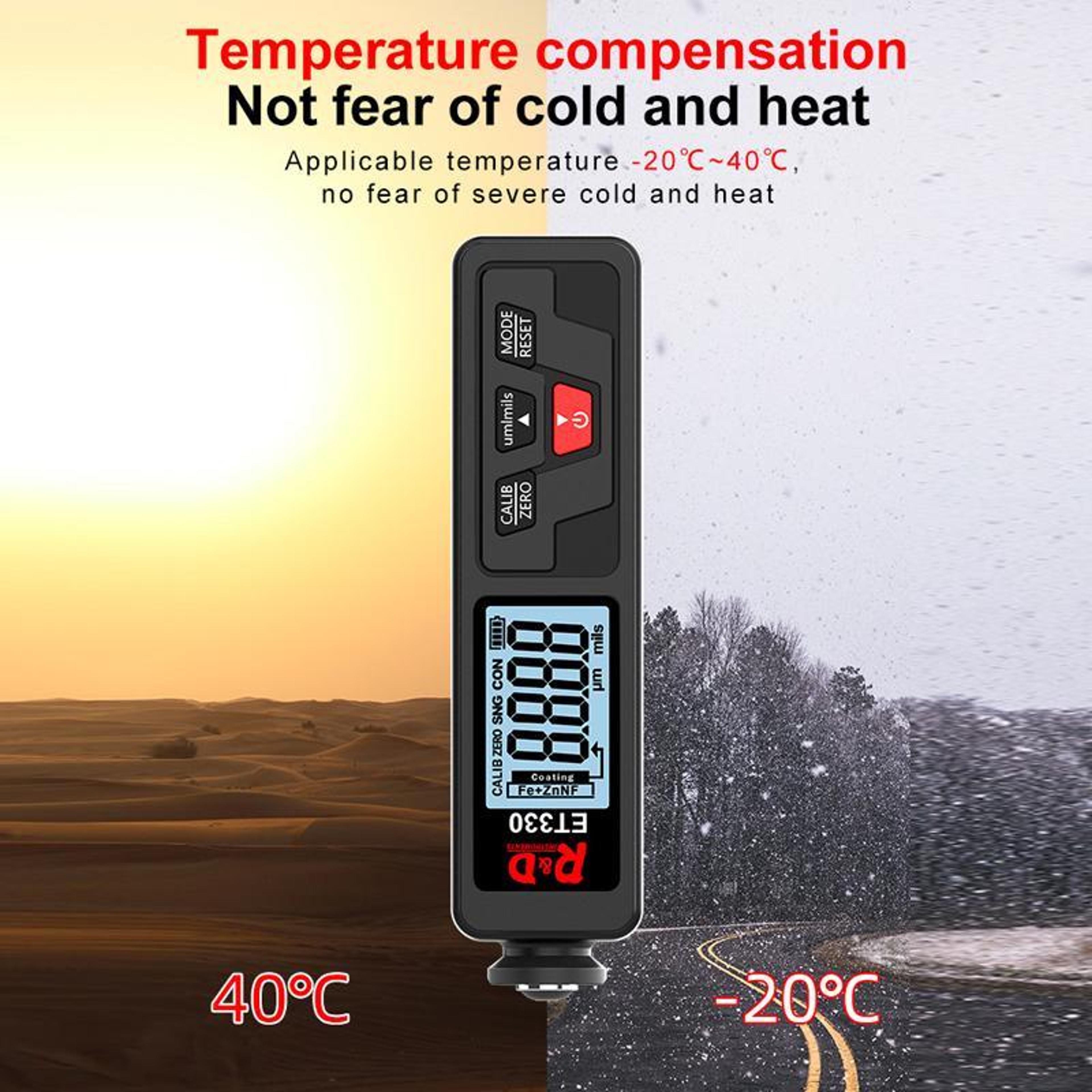 Mingzheng ET330 Digital Coating Thickness Gauge Paint Thickness Meter For Iron Aluminum  Zinc 6