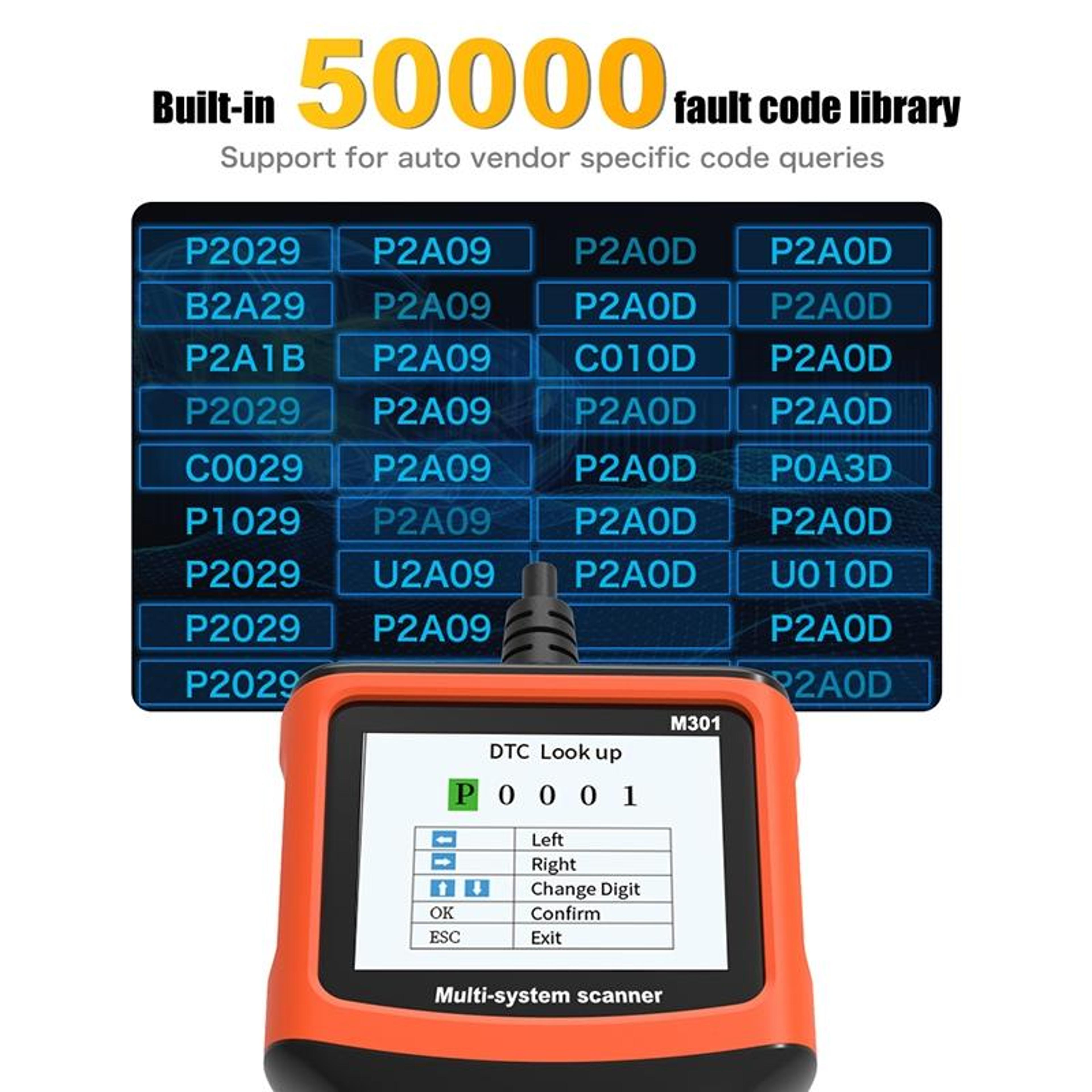 M301 Professional OBD2 Scanner  Car Diagnostic Tool With FullSystem Fault Detection 9