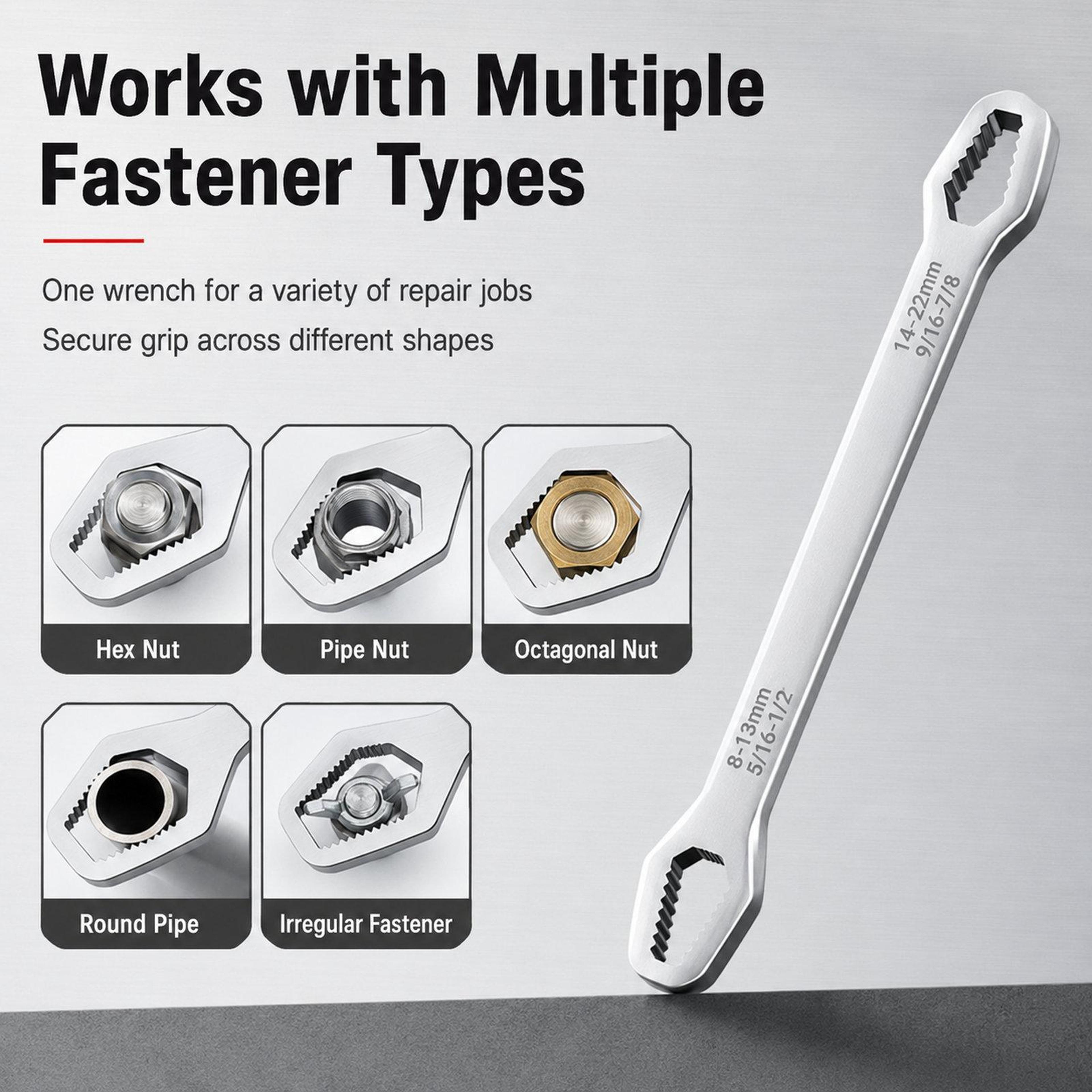Universal Self Tightening Adjustable Wrench 824mm Multi Size Spanner For Auto Plumbing  DIY Repair 3
