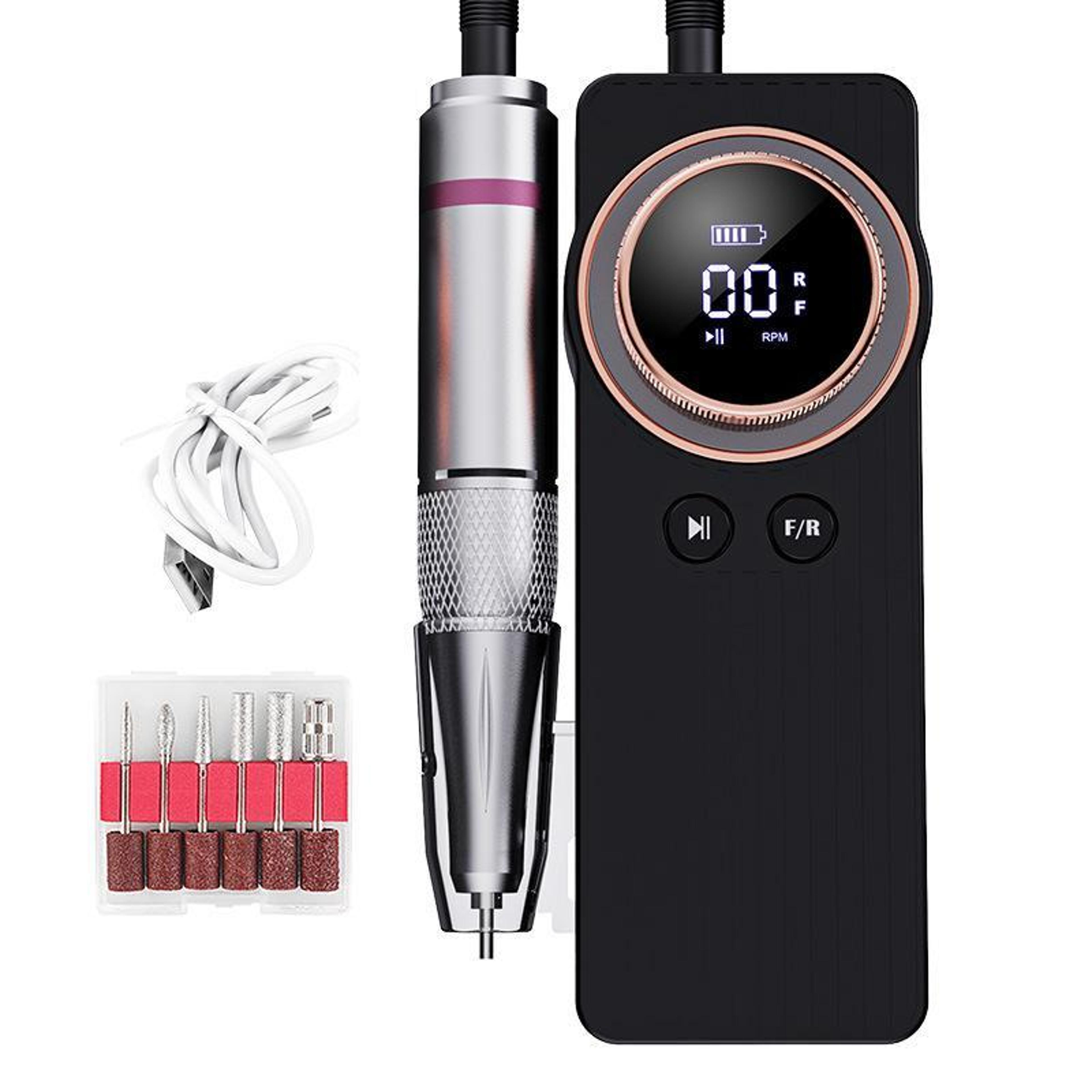 BLUEQUE 35000RPM Rechargeable Nail Drill Machine With LCD Display For Professional Nail Care 7