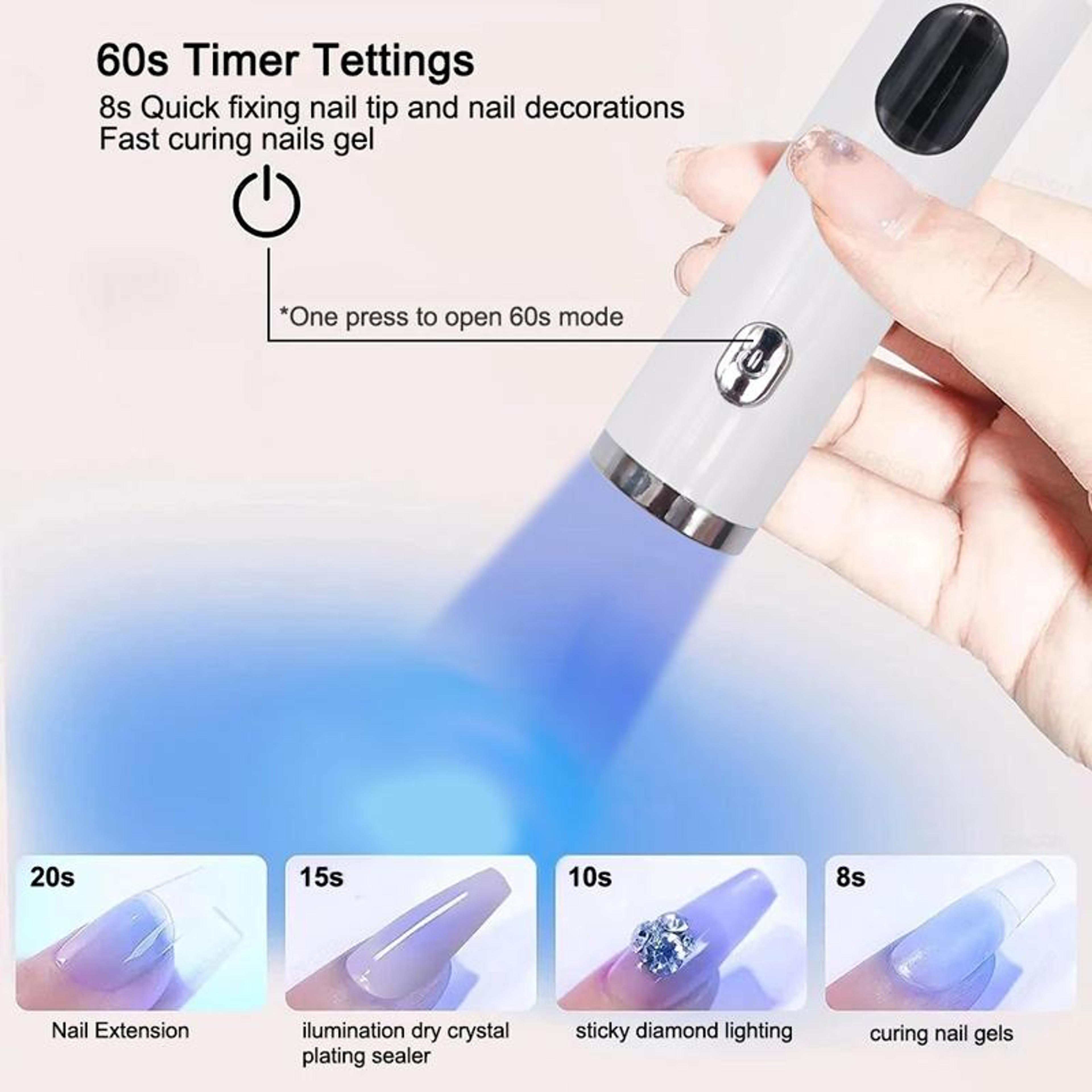 Portable Mini UV Nail Lamp With Stand  Silicone Stamper For Fast Gel Nail Curing 4