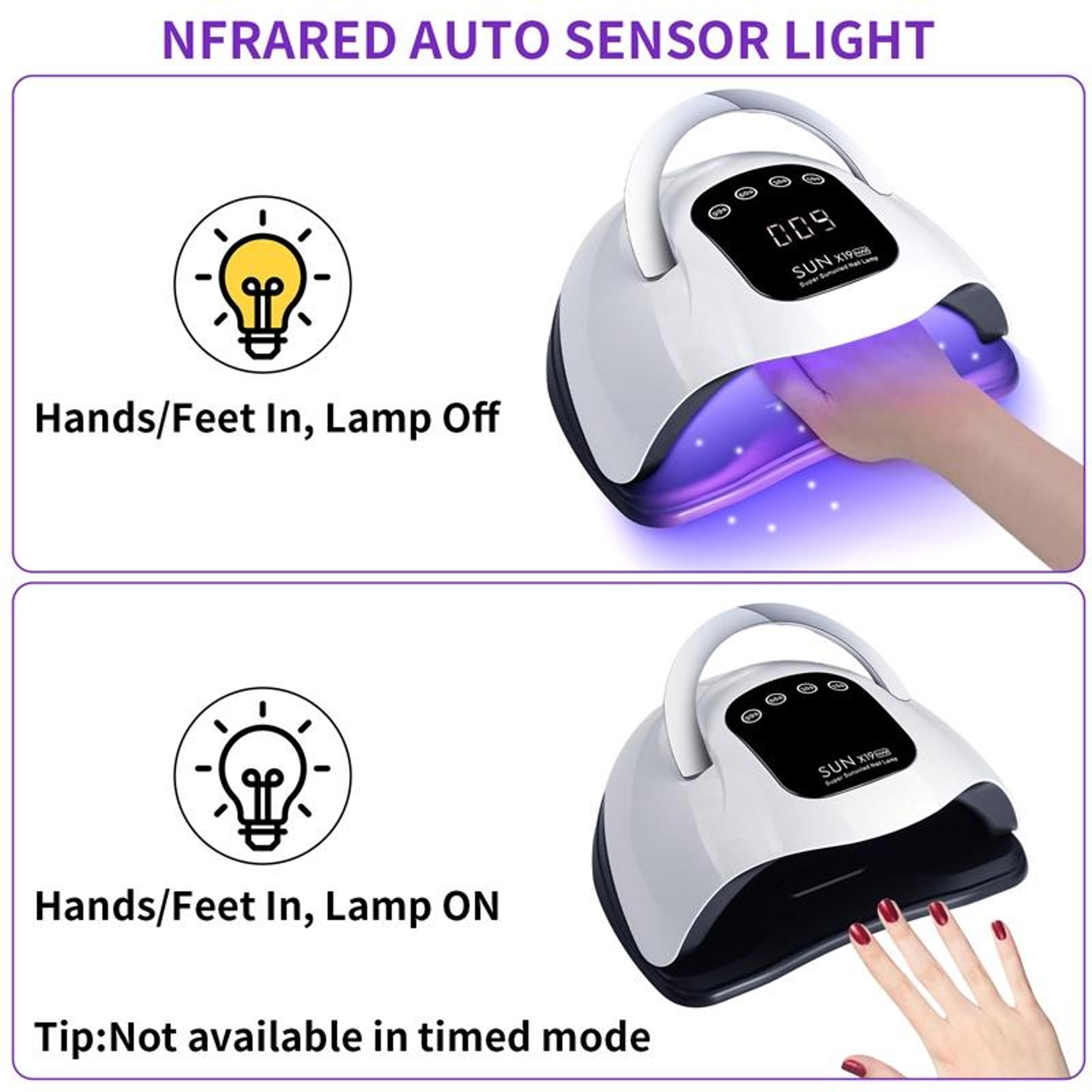 X19 Max 320W UV LED Nail Lamp Fast Cure Gel Nail Dryer With Smart Sensor  LCD Timer 5
