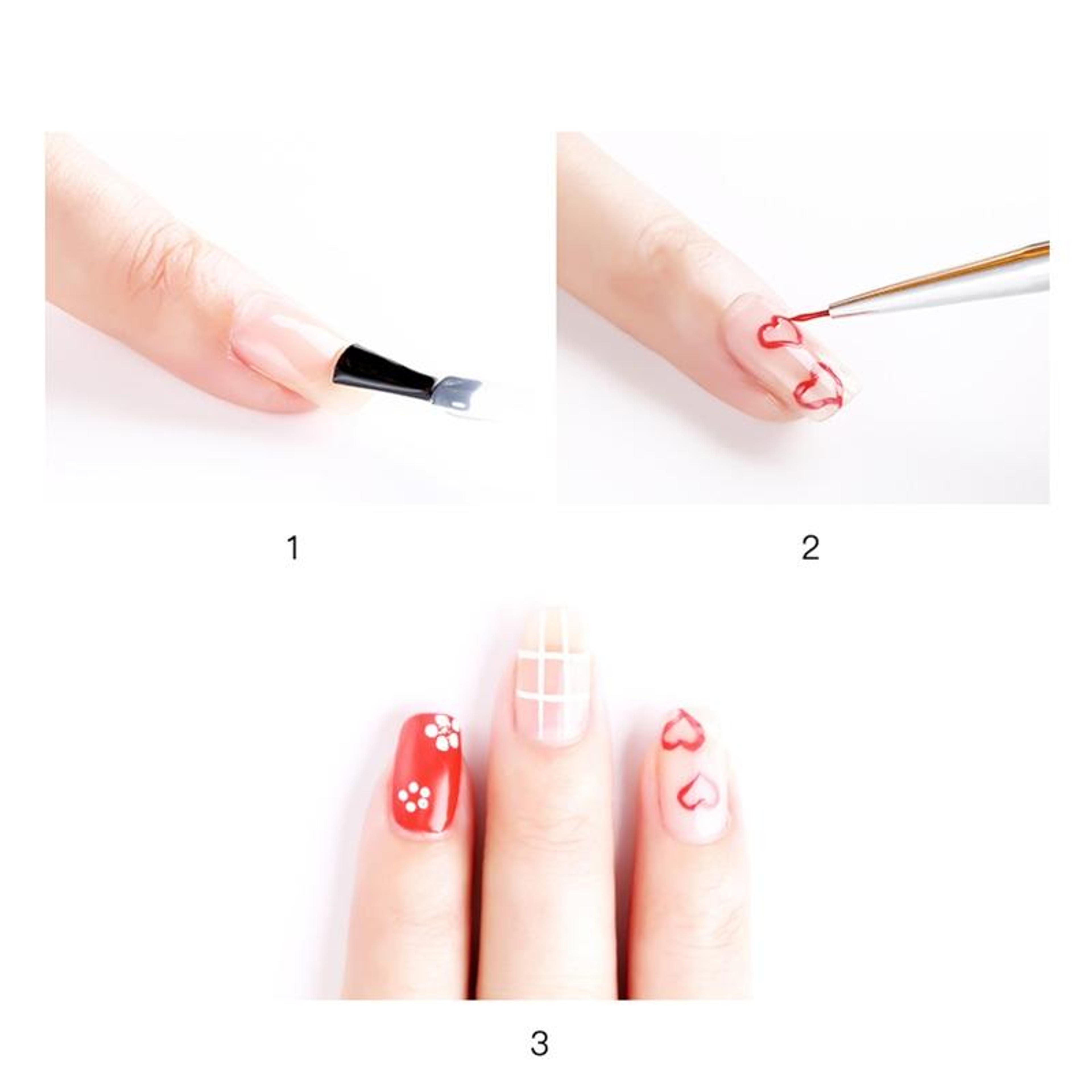 Crystal Precision Nail Art Brush Set For Fine Lines Flowers  Gel Manicure Design 4