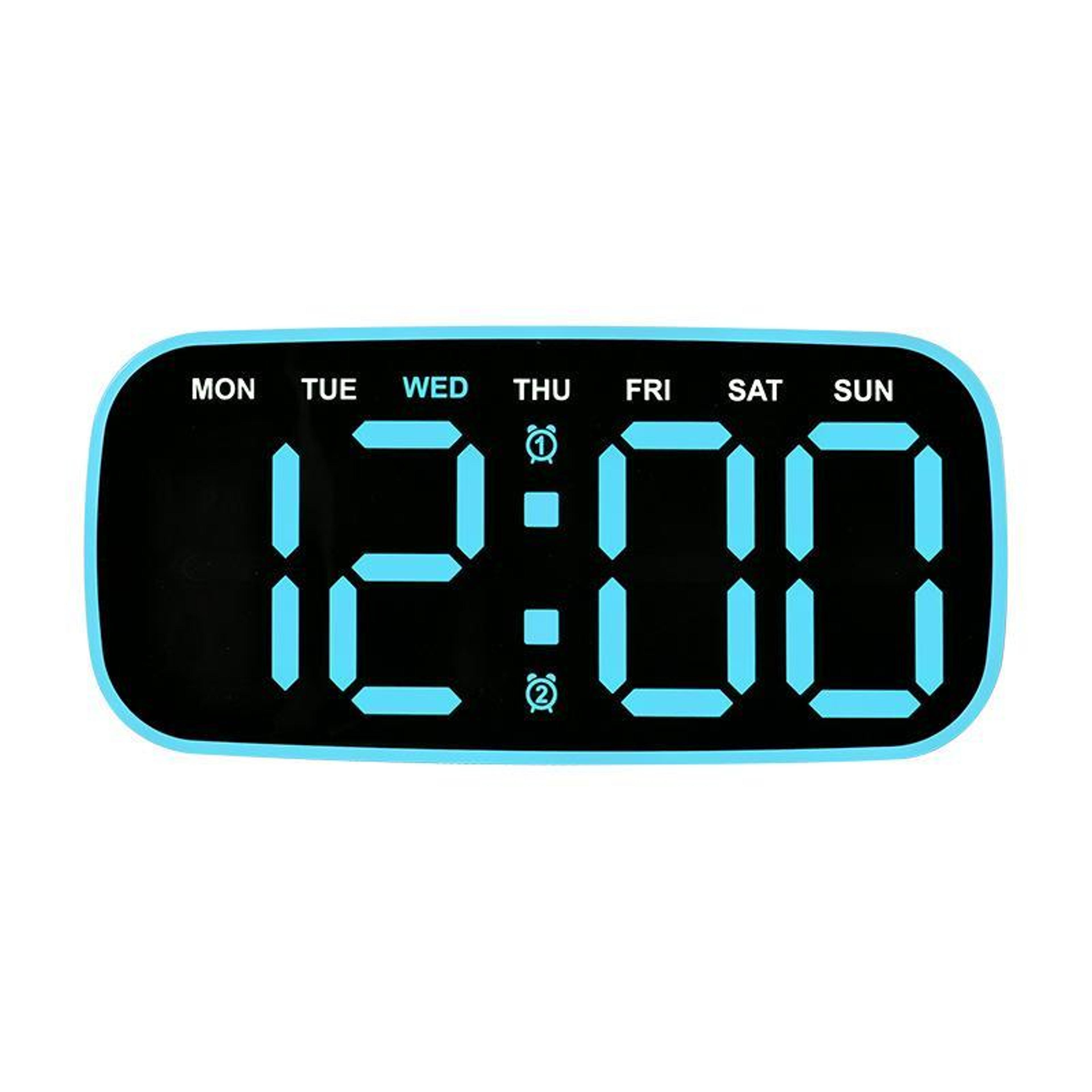 LumiView Large Display LED Digital Wall  Desk Clock With Date Temperature  Adjustable Brightness 2