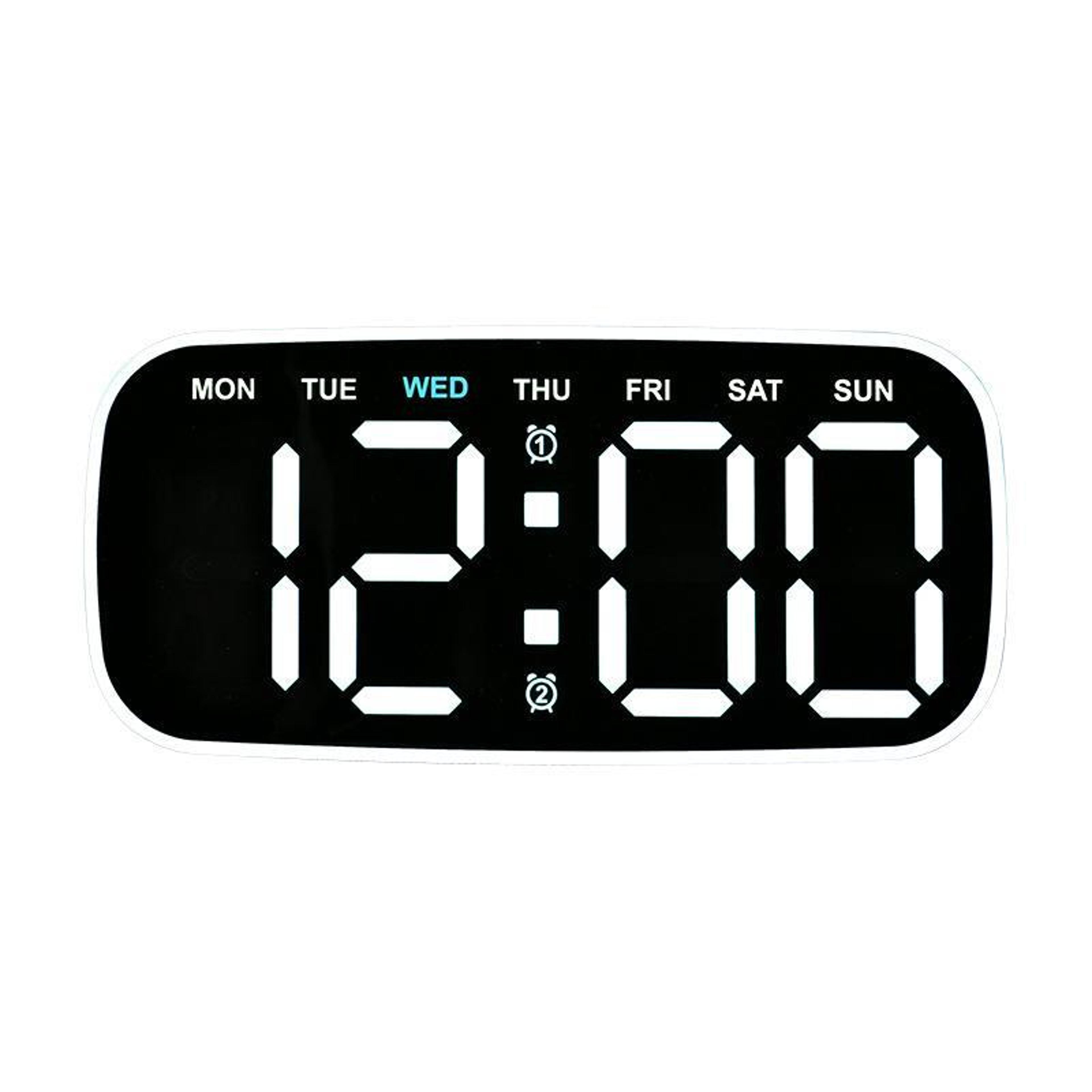 LumiView Large Display LED Digital Wall  Desk Clock With Date Temperature  Adjustable Brightness 8