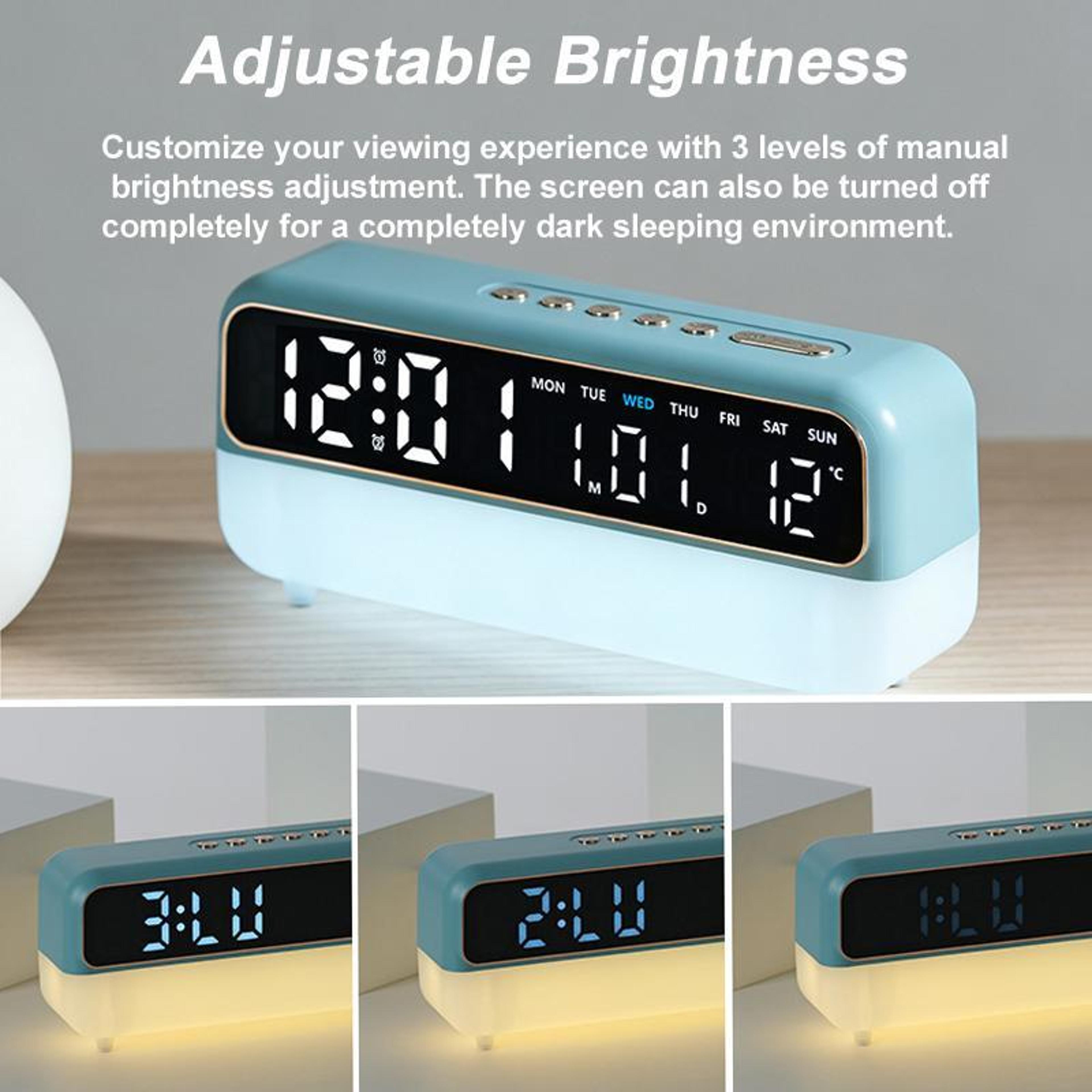 SmartGlow Digital Alarm Clock With Night Light  USB Charging 8